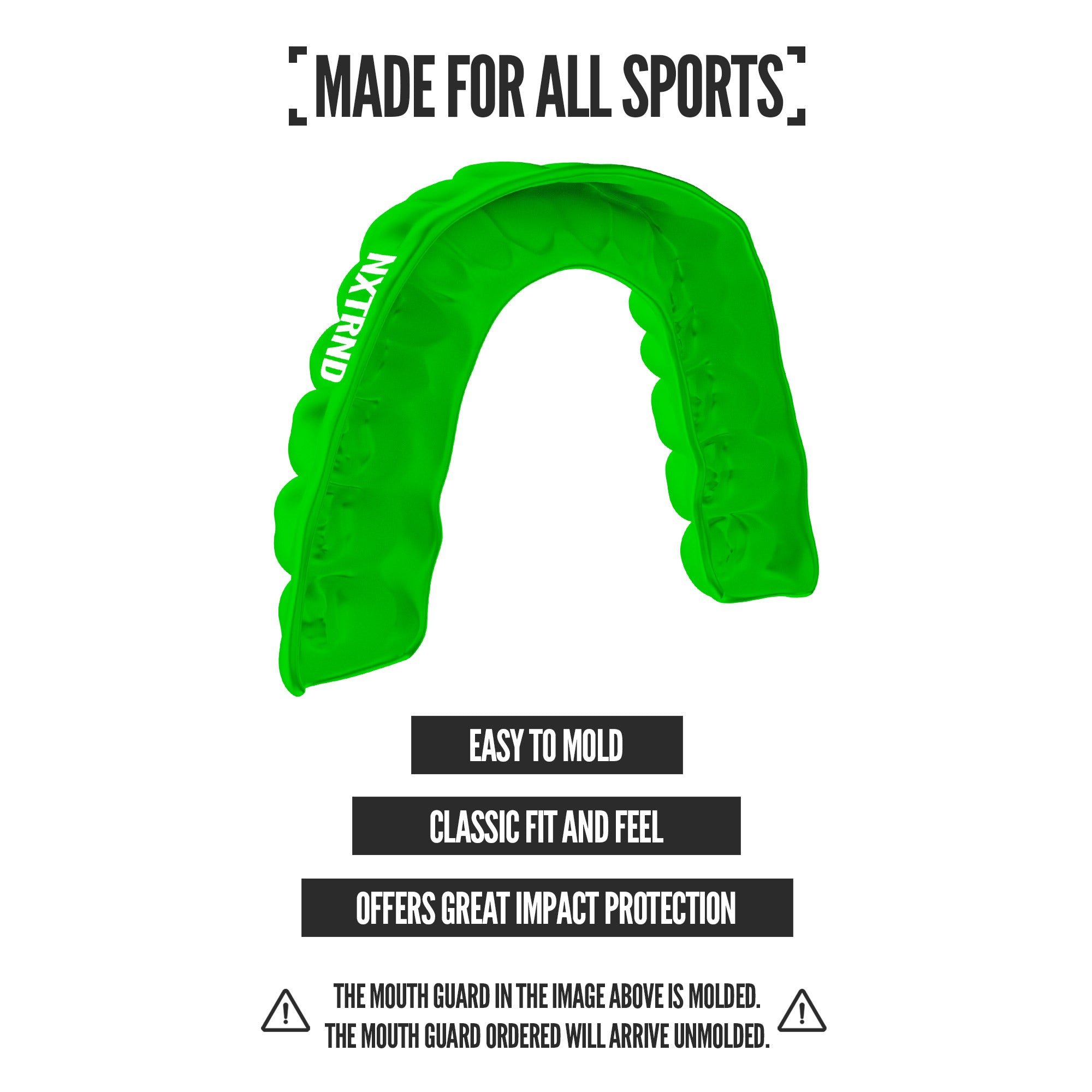 NXTRND Classic Sports Mouthguard Green Fit and Protection