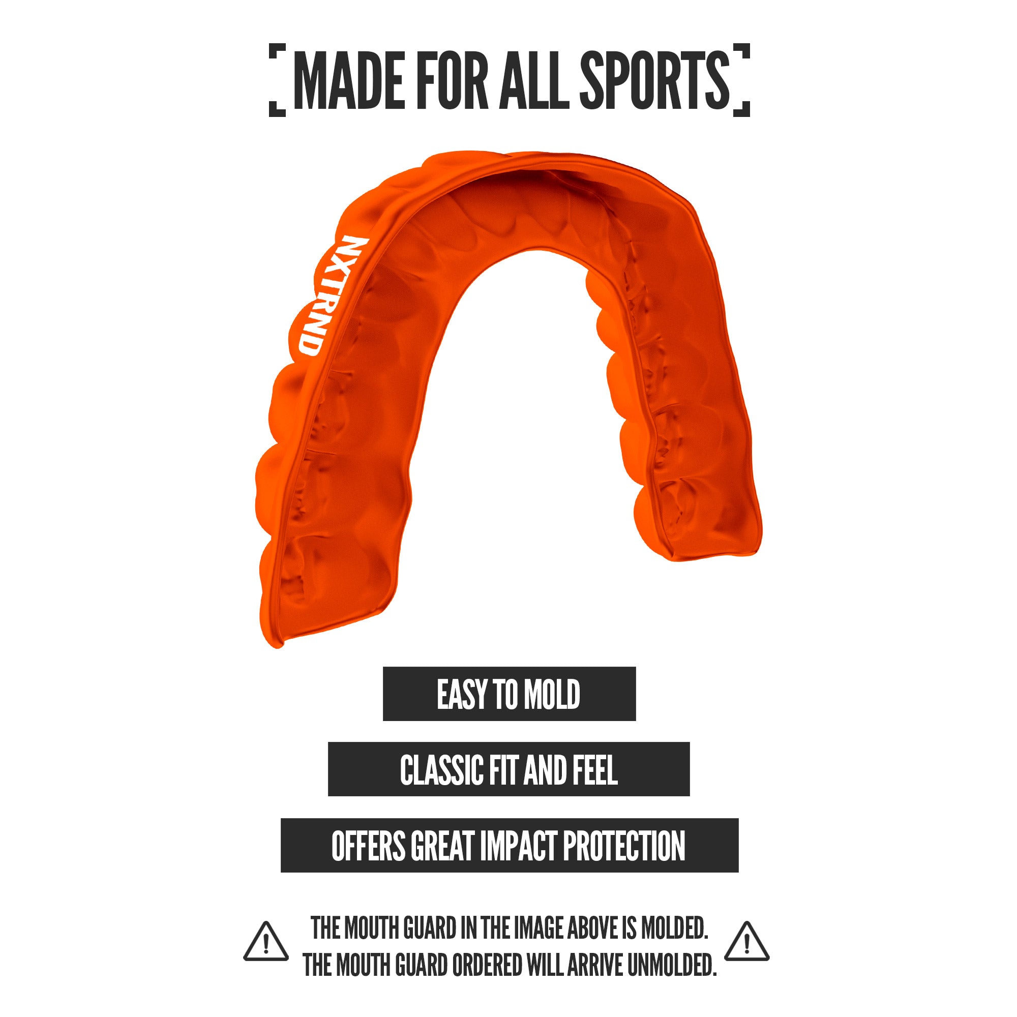 NXTRND Classic Sports Mouthguard Orange Fit and Protection