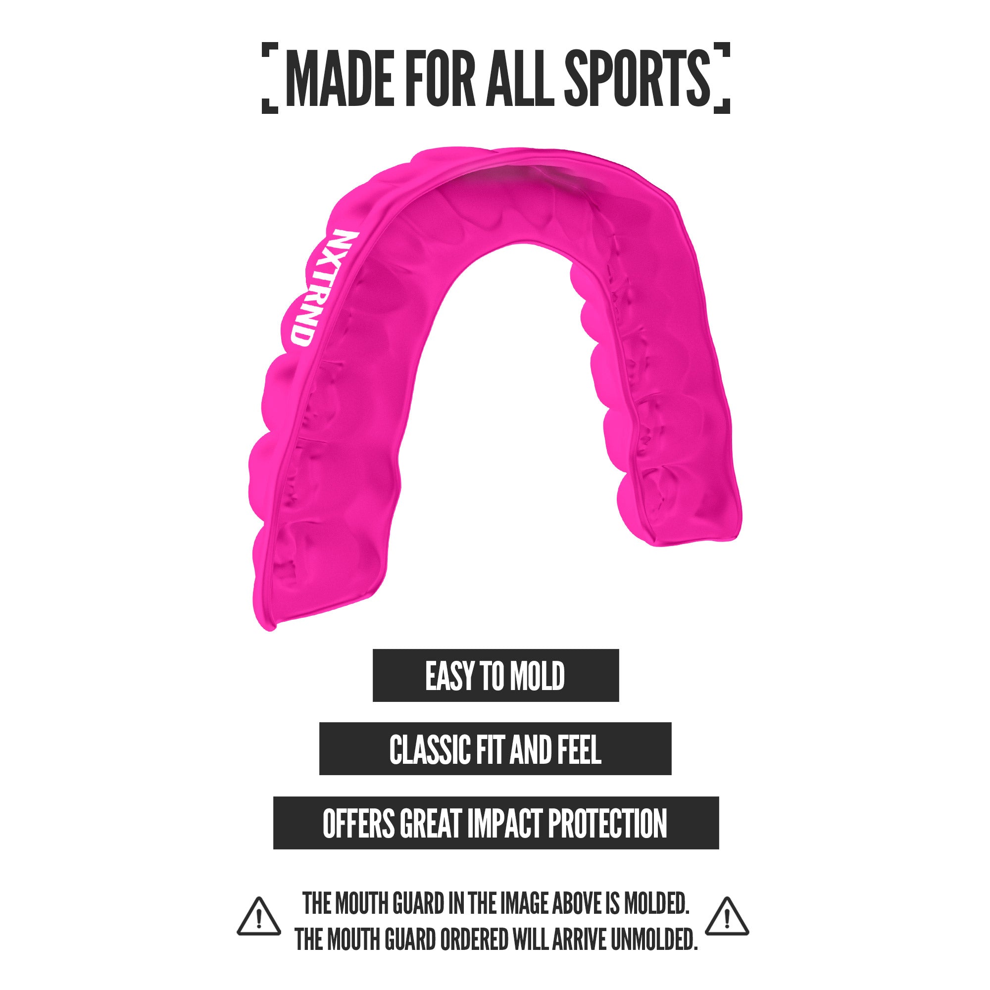 NXTRND Classic Sports Mouthguard Pink Fit and Protection