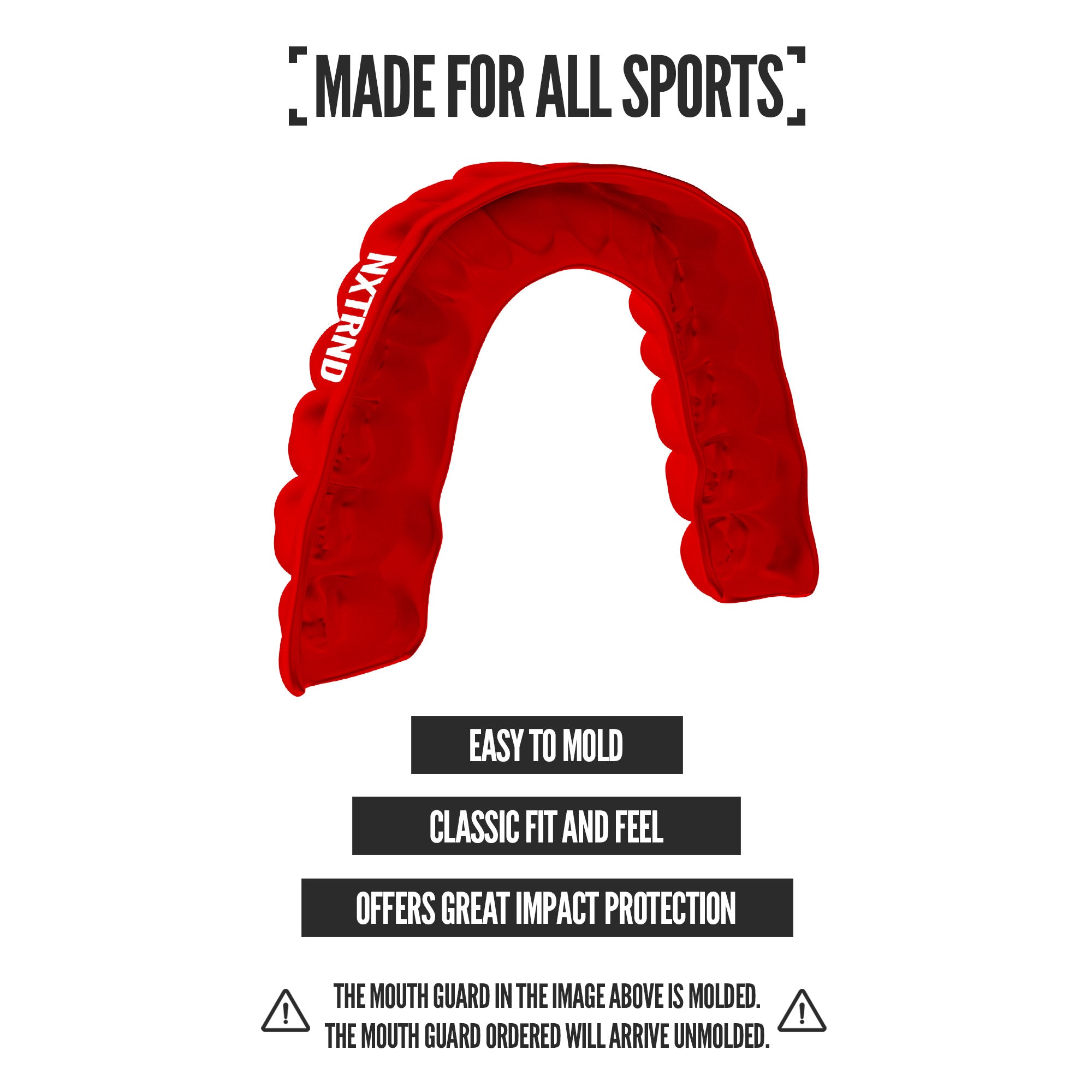 NXTRND Classic Sports Mouthguard Red Fit and Protection