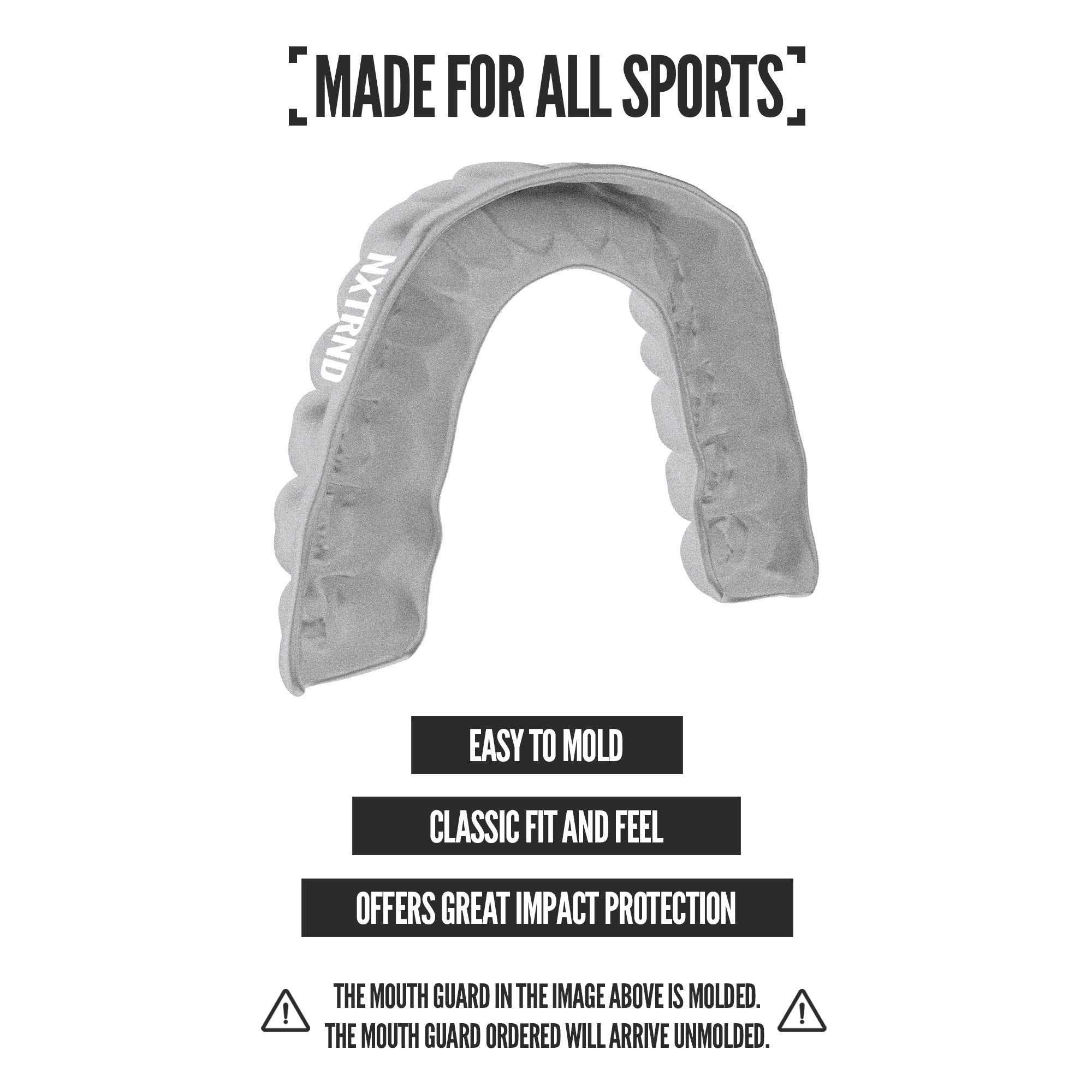 NXTRND Classic Sports Mouthguard Silver Fit and Protection