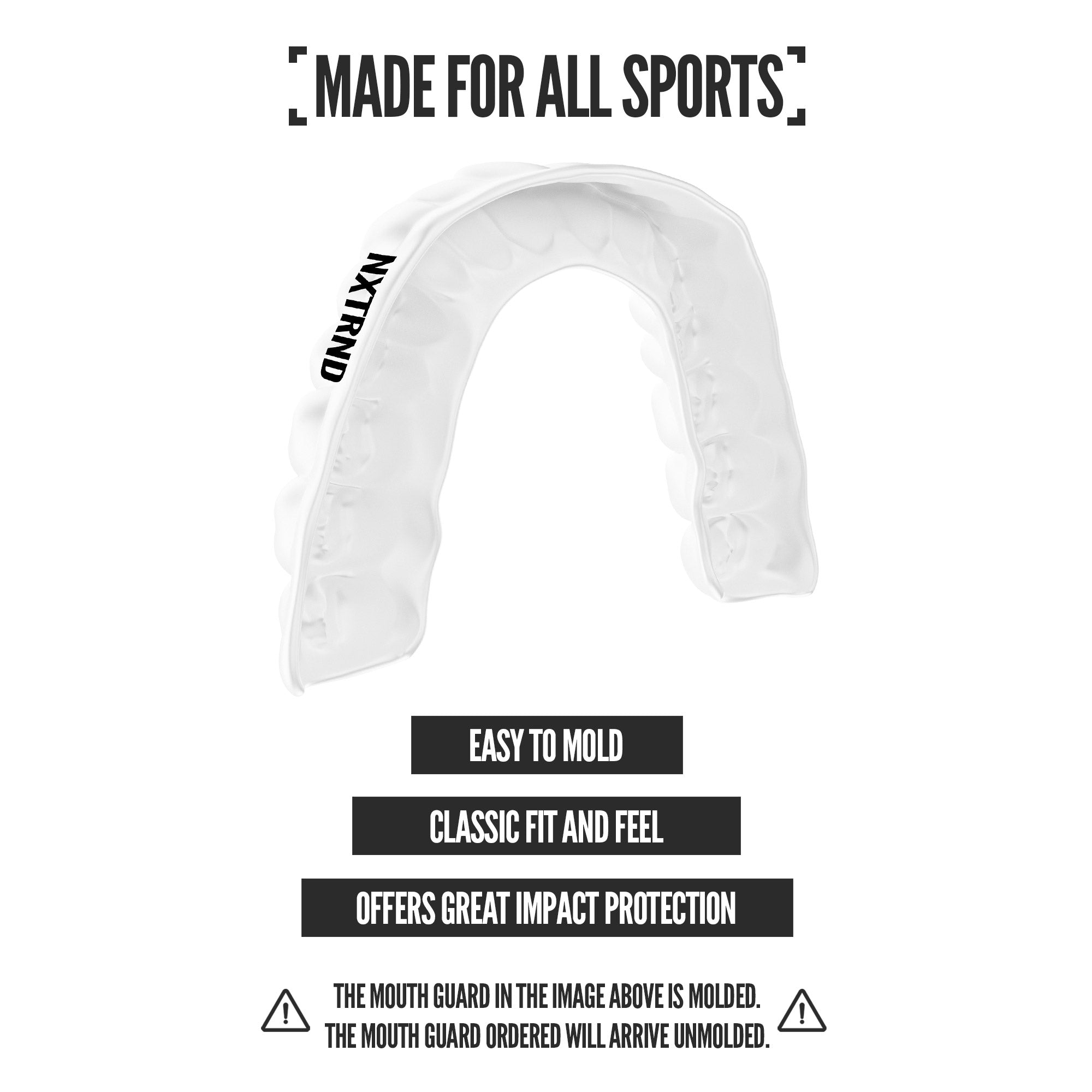 NXTRND Classic Sports Mouthguard White Fit and Protection