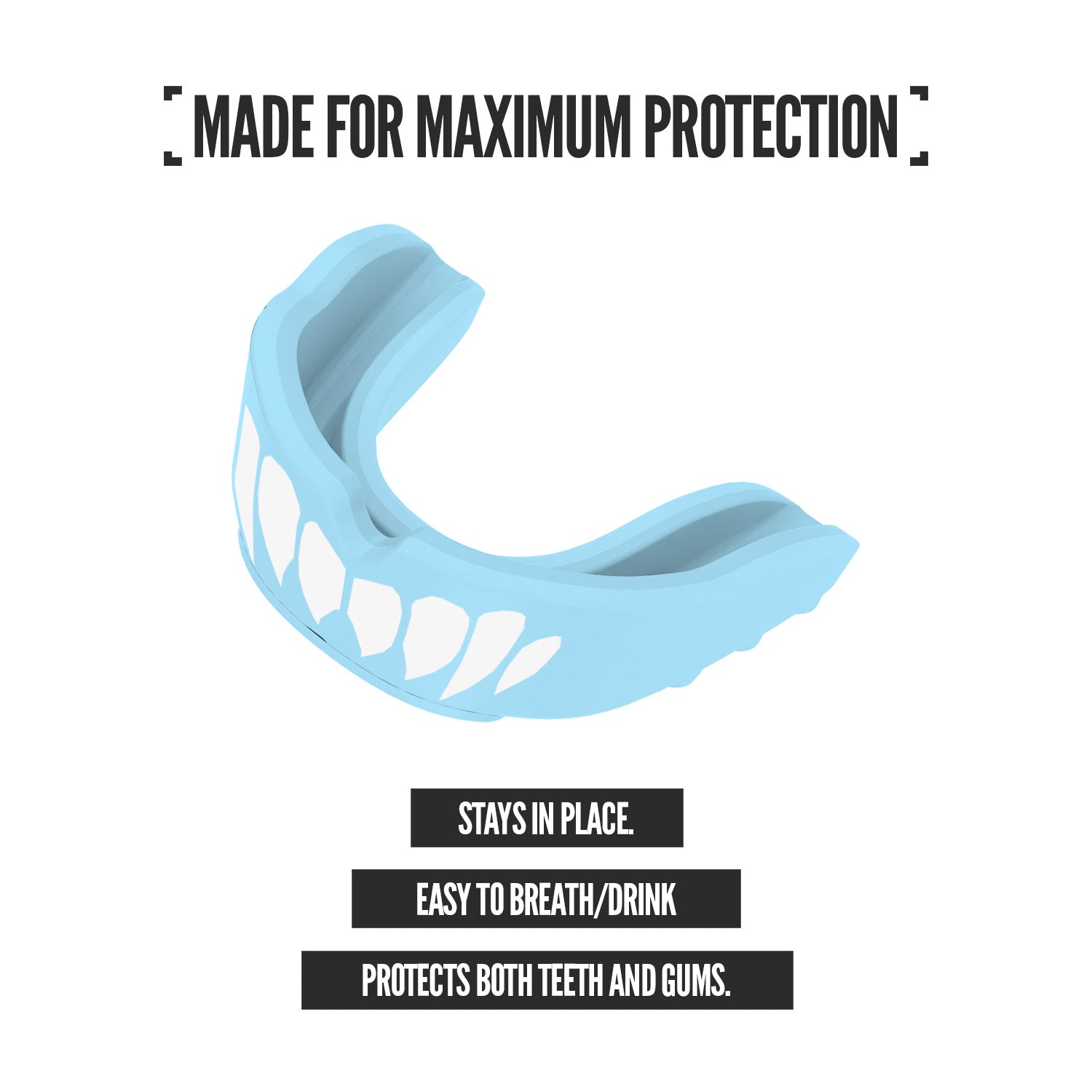 NXTRND Rush Sports Mouthguard Columbia Blue White Maximum Protection