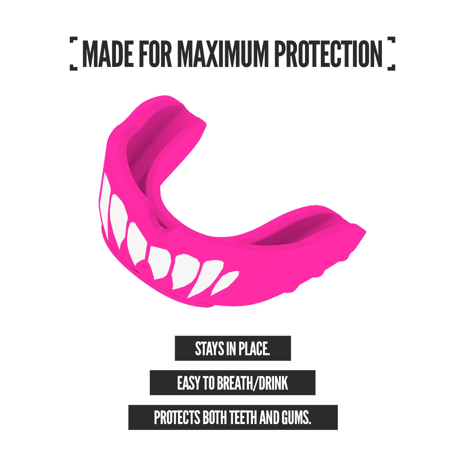 NXTRND Rush Sports Mouthguard Pink White Maximum Protection