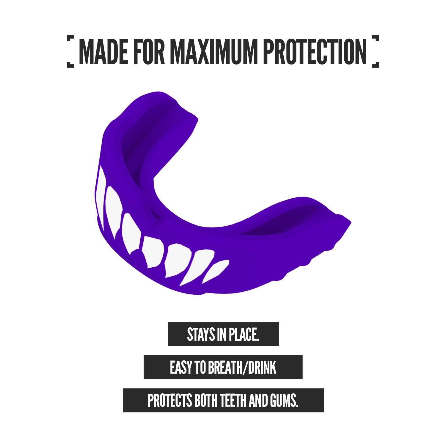 NXTRND Rush Sports Mouthguard Purple White Maximum Protection
