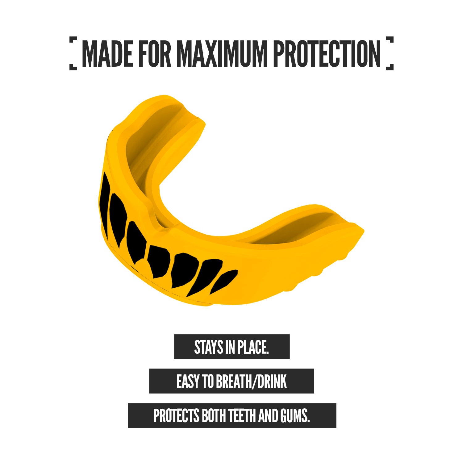 NXTRND Rush Sports Mouthguard Black Yellow Maximum Protection