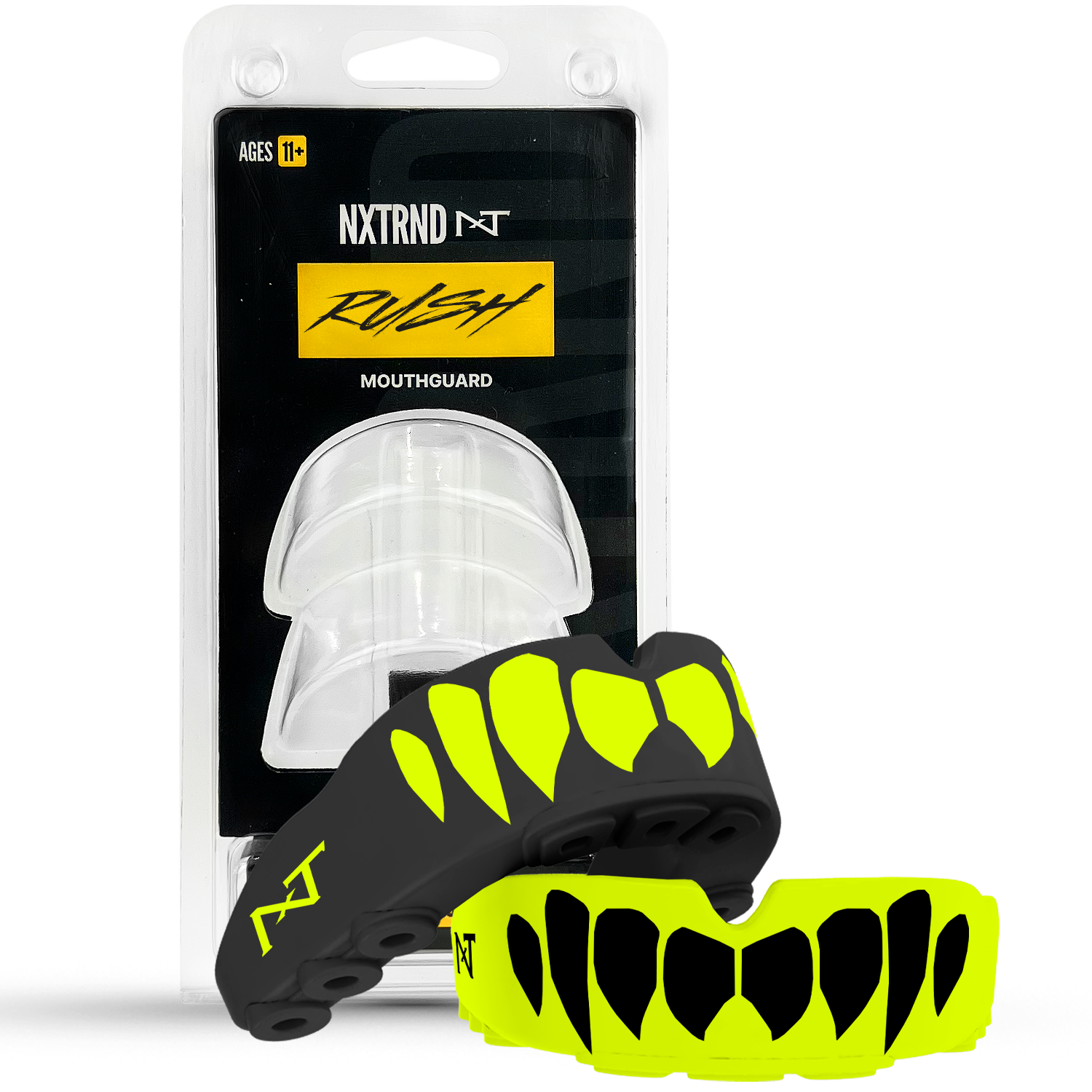 NXTRND Rush Sports Mouthguard Black Neon Yellow