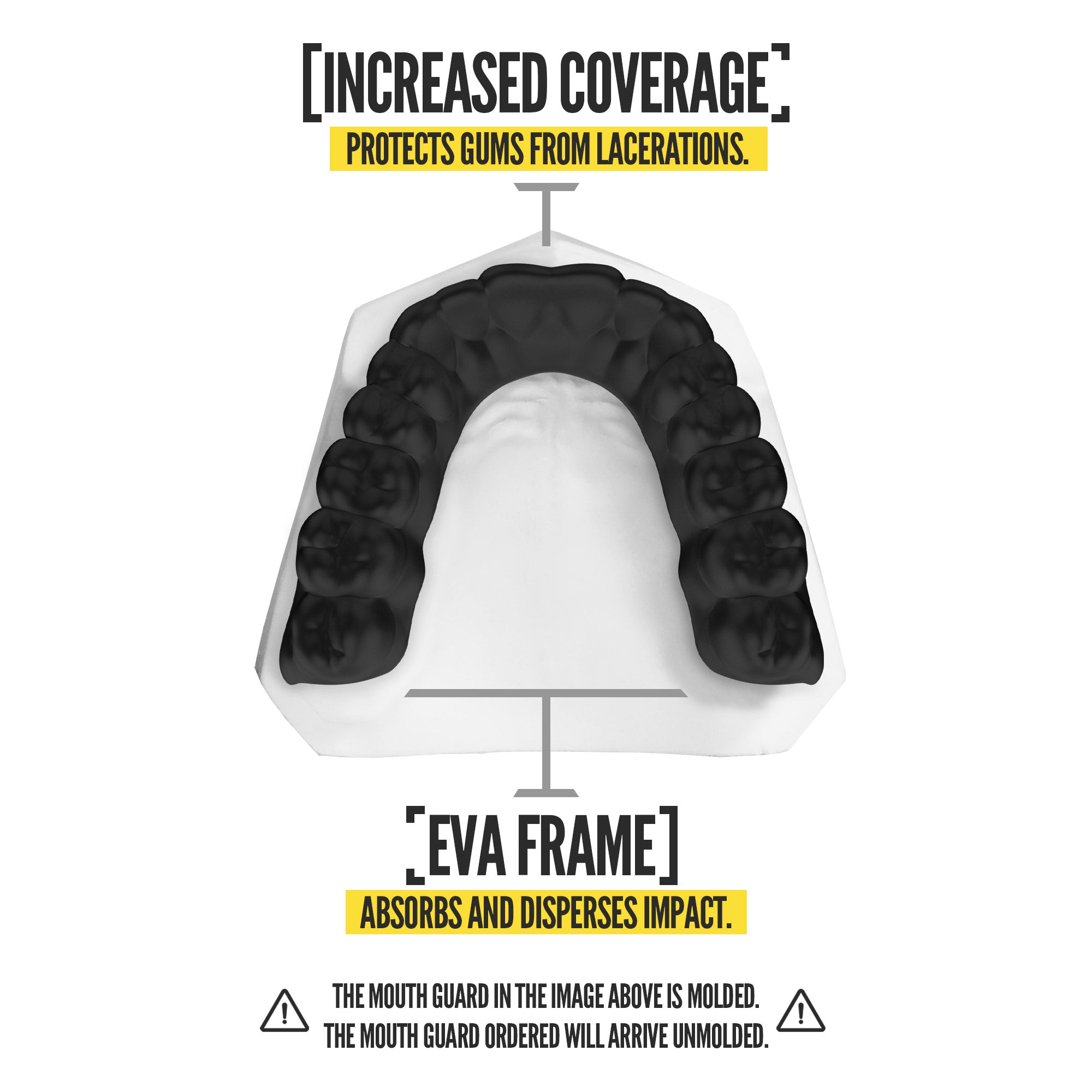 NXTRND Classic Sports Mouthguard Black Increased Coverage