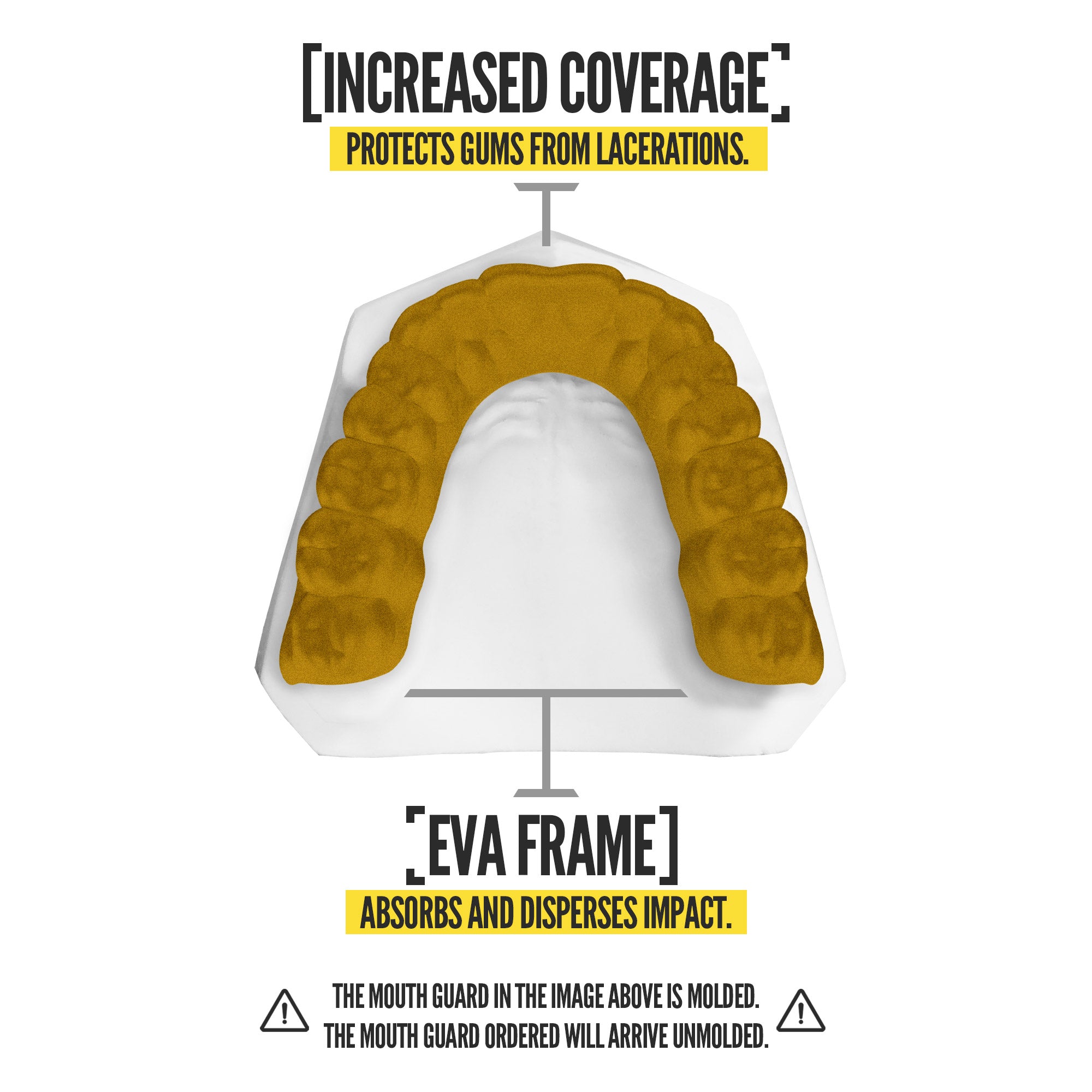 NXTRND Classic Sports Mouthguard Gold Absorbs Impact
