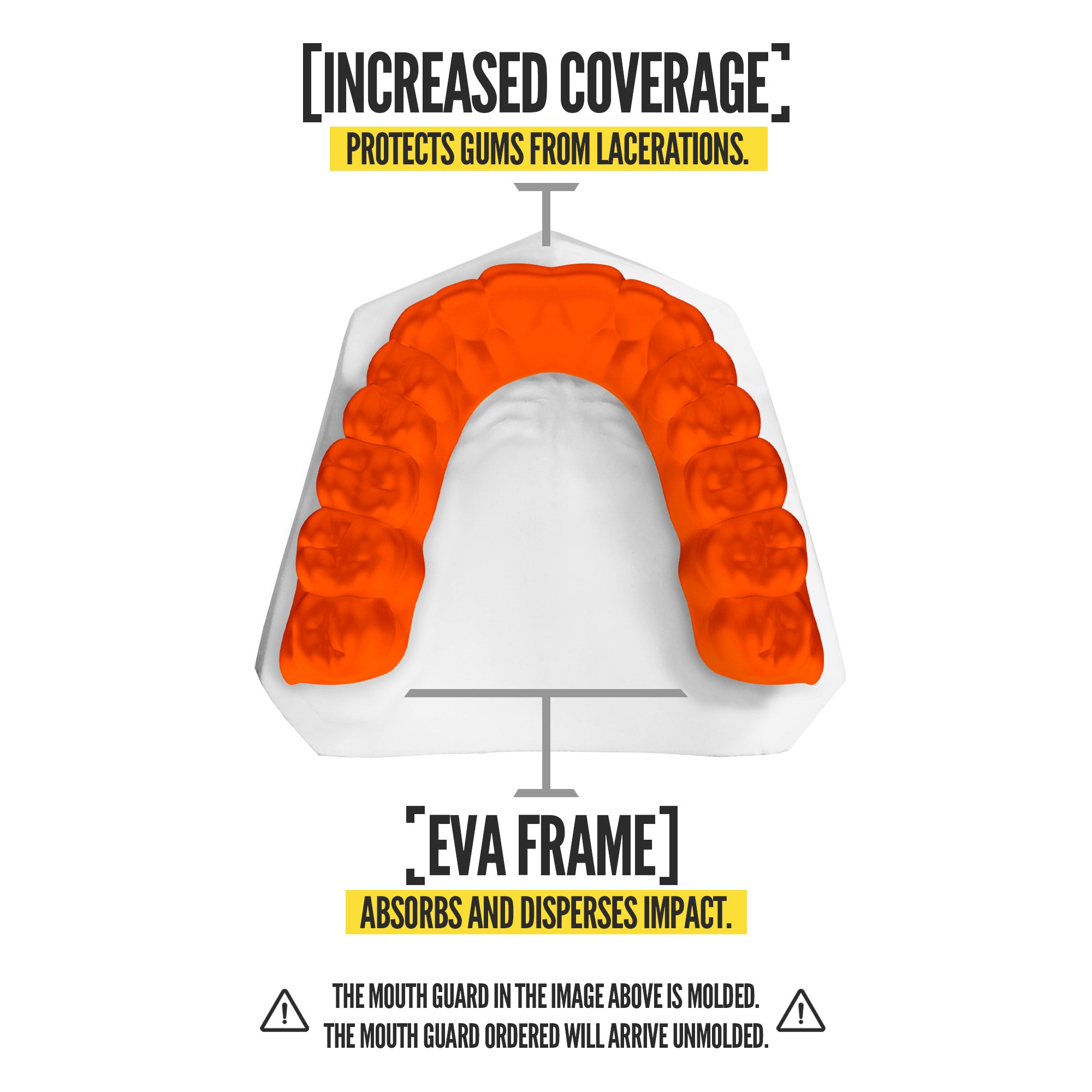 NXTRND Classic Sports Mouthguard Orange Absorbs Impact