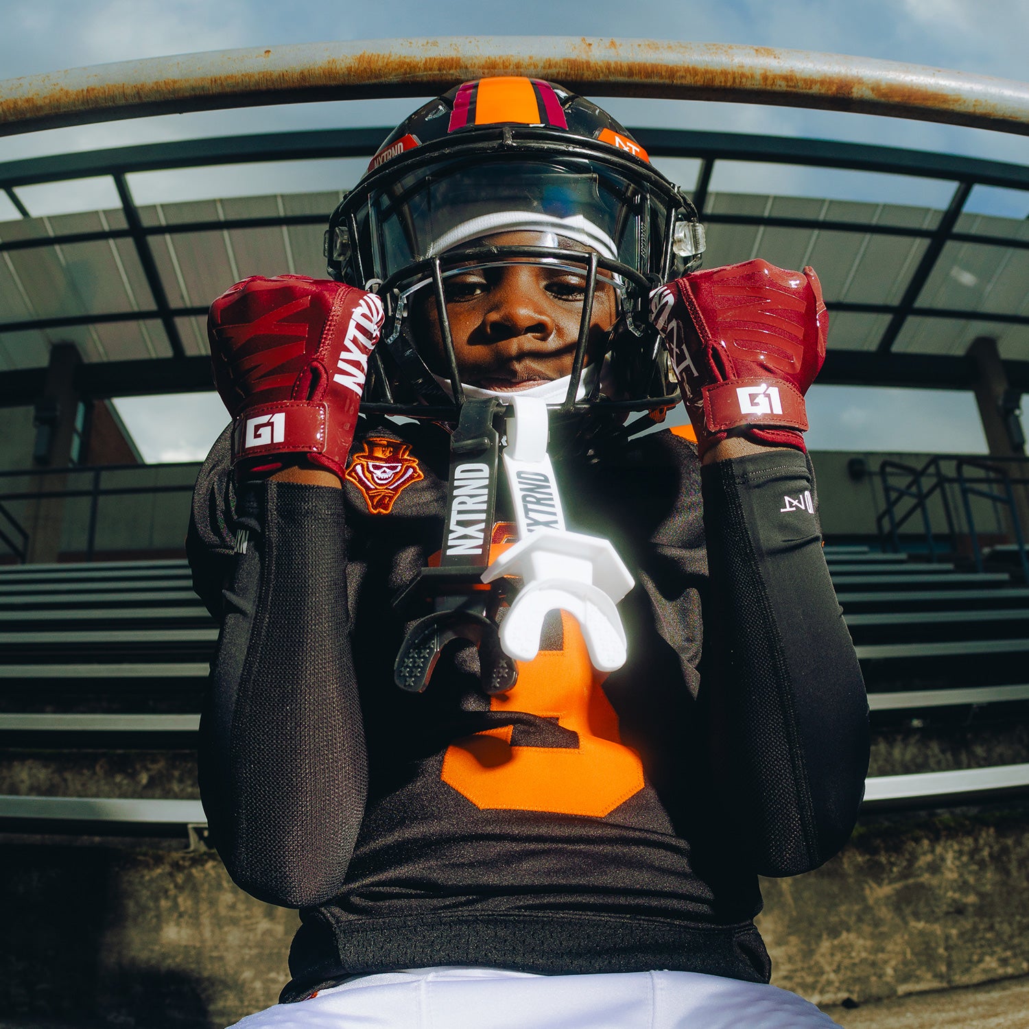 NXTRND G1® Youth Football Gloves Maroon