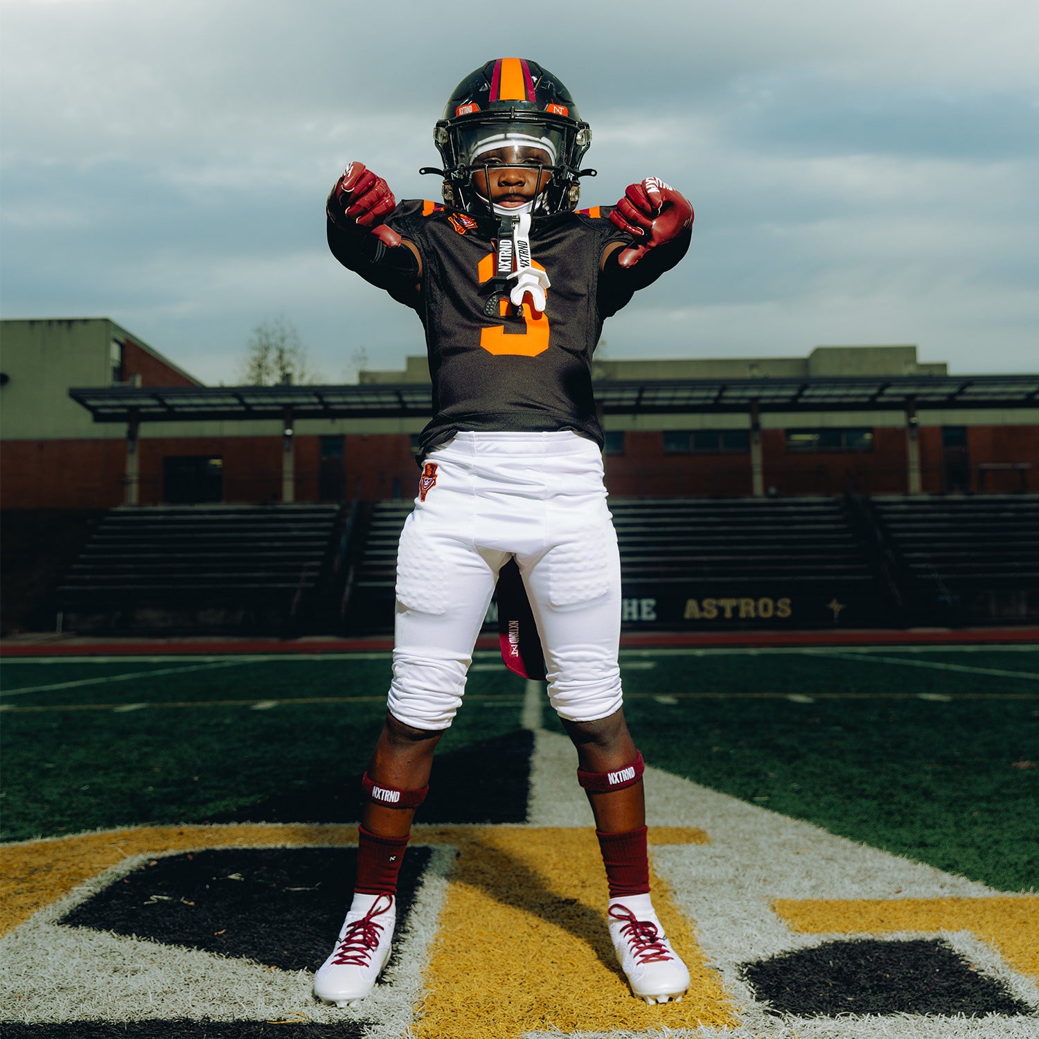 NXTRND G1® Youth Football Gloves Maroon