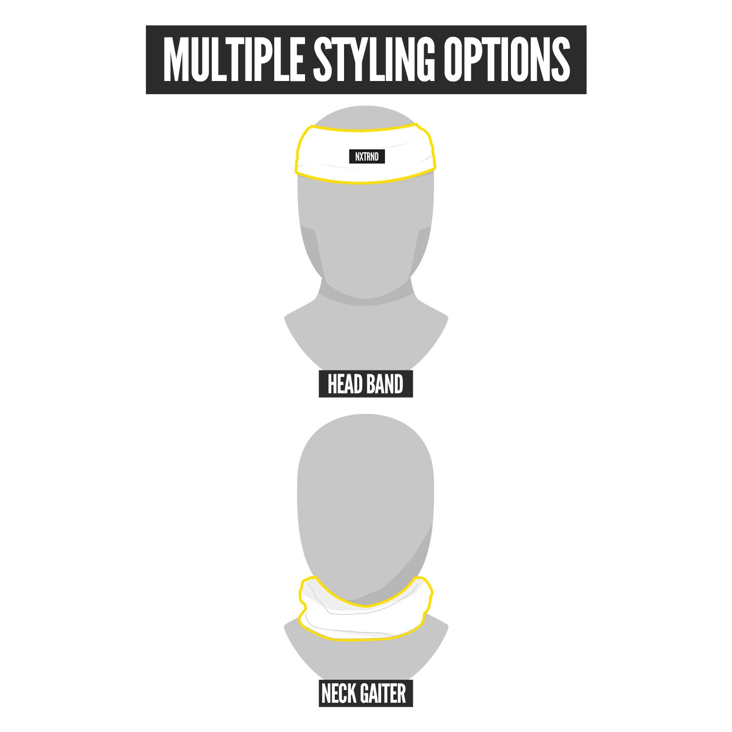 NXTRND Sports Athletic Headband Football Skull Wrap Styling Options