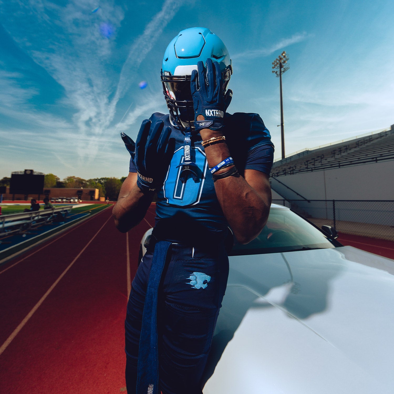 NXTRND G3® Pro Padded Football Gloves Navy Blue