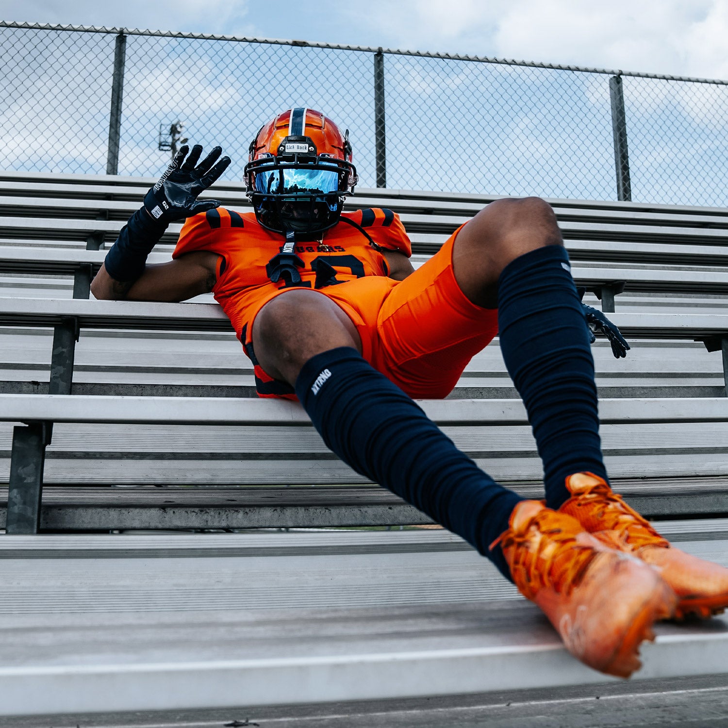 NXTRND Scrunch Football Leg Sleeves Navy Blue