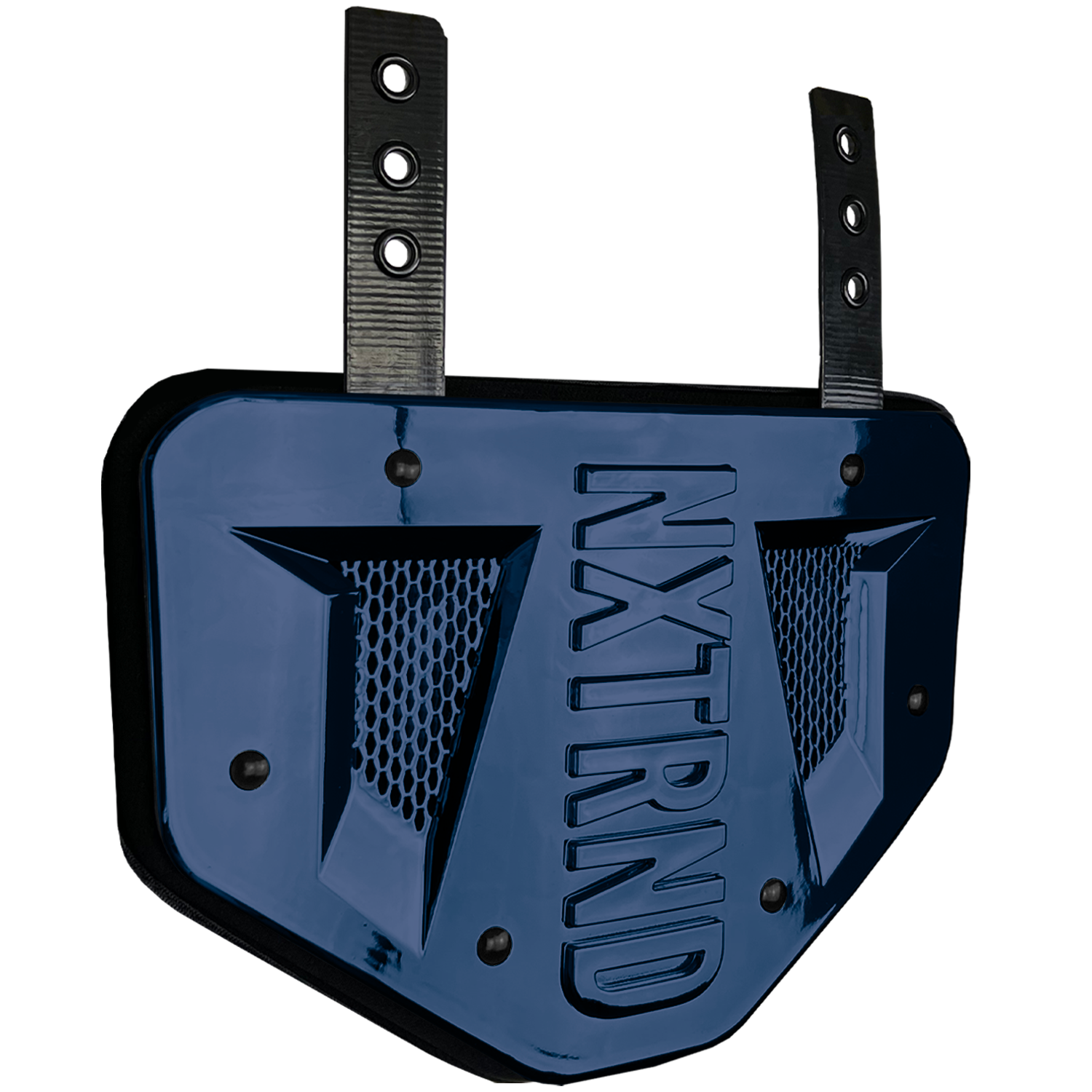NXTRND B-PLATE® Football Back Plate Chrome Navy Blue