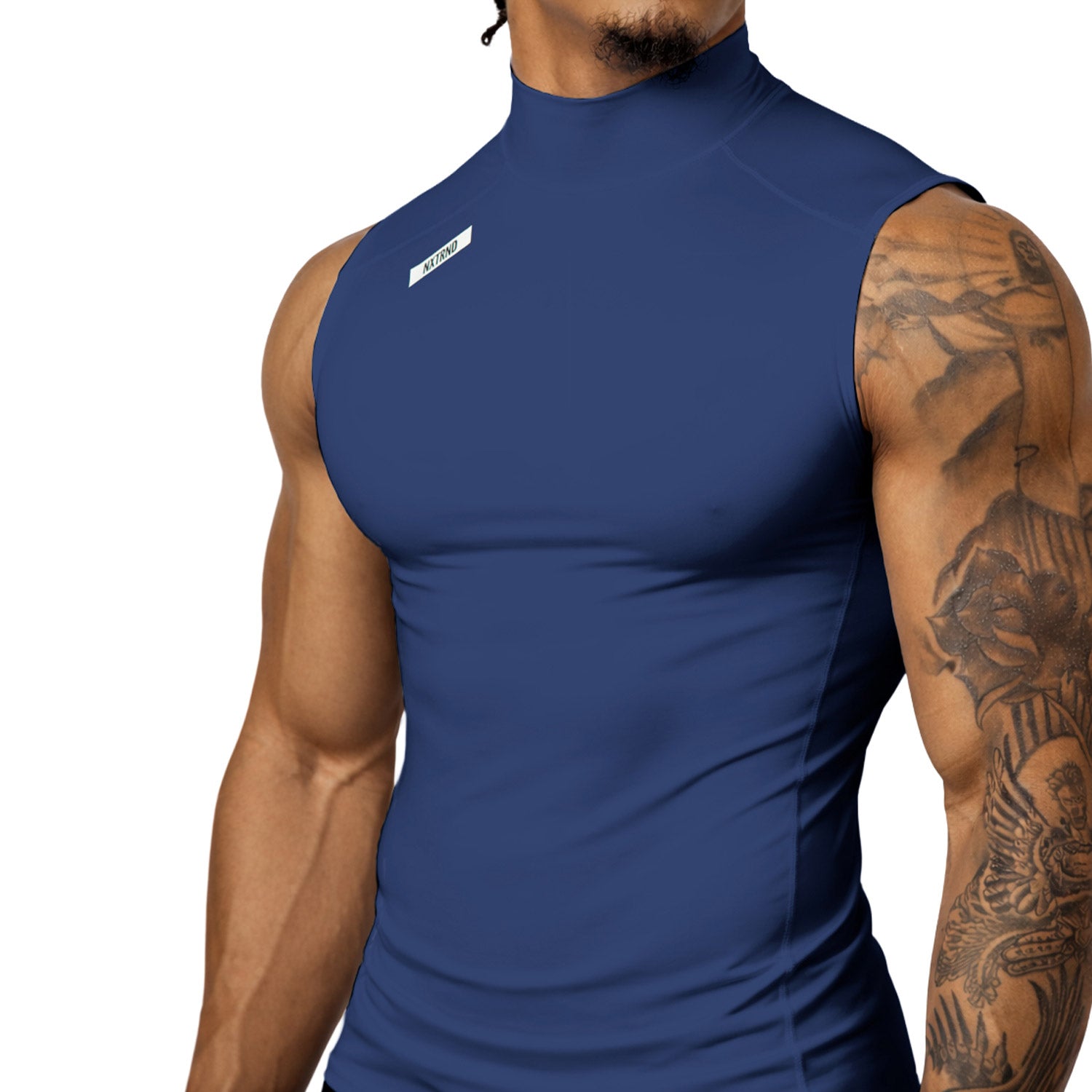 Nxtrnd Core Col roulé sans manches de compression bleu marine