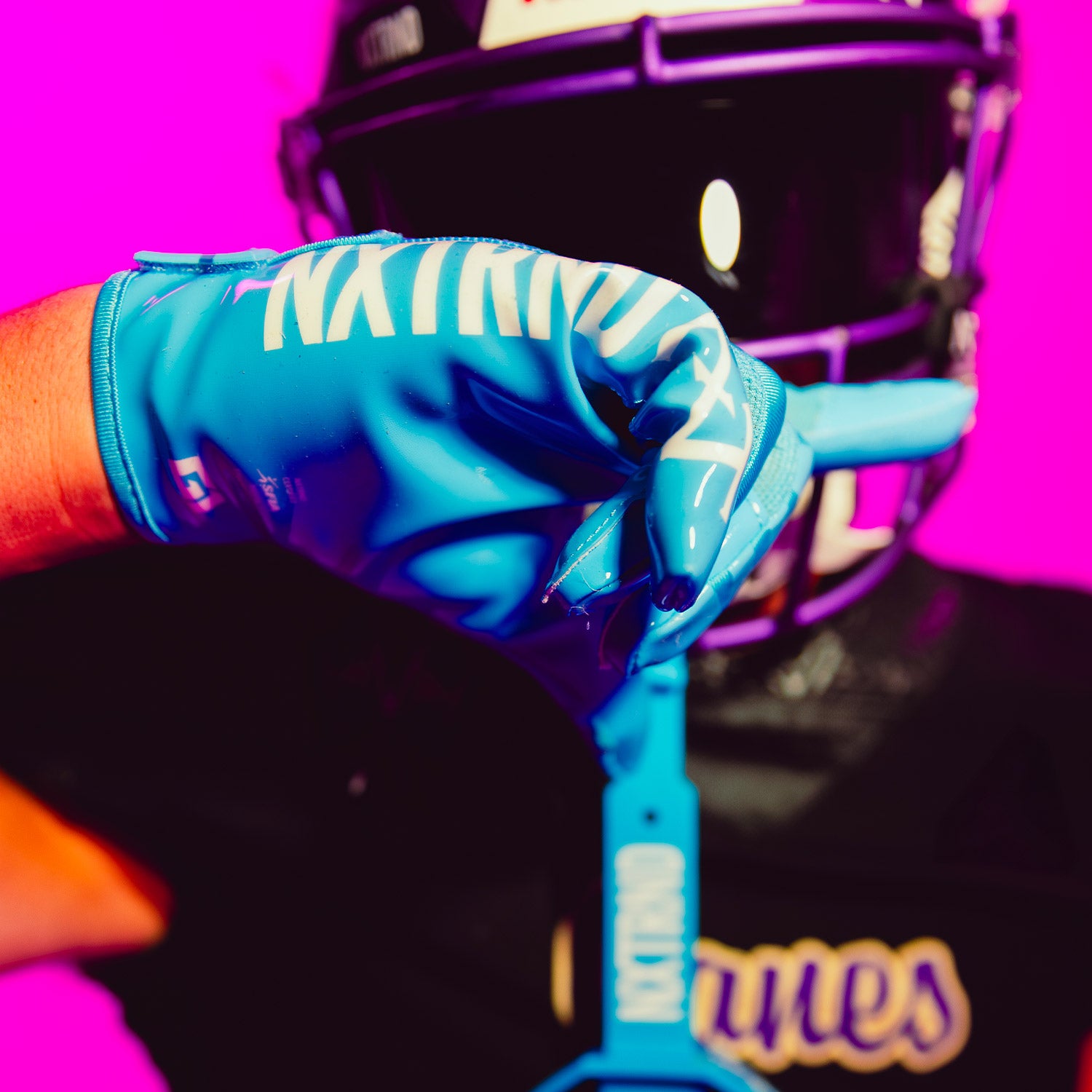 NXTRND G1® Pro Football Gloves Neon Blue