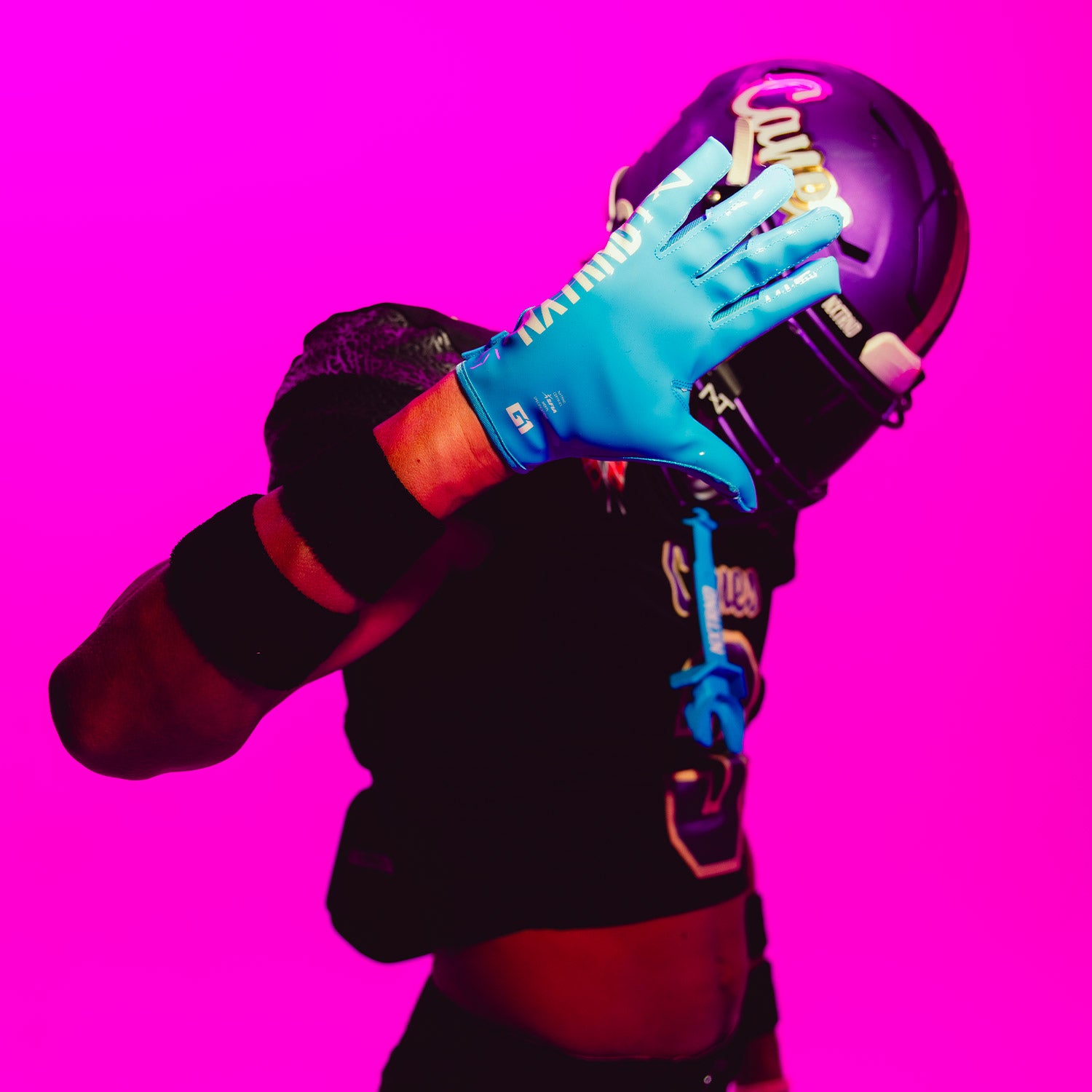 NXTRND G1® Pro Football Gloves Neon Blue