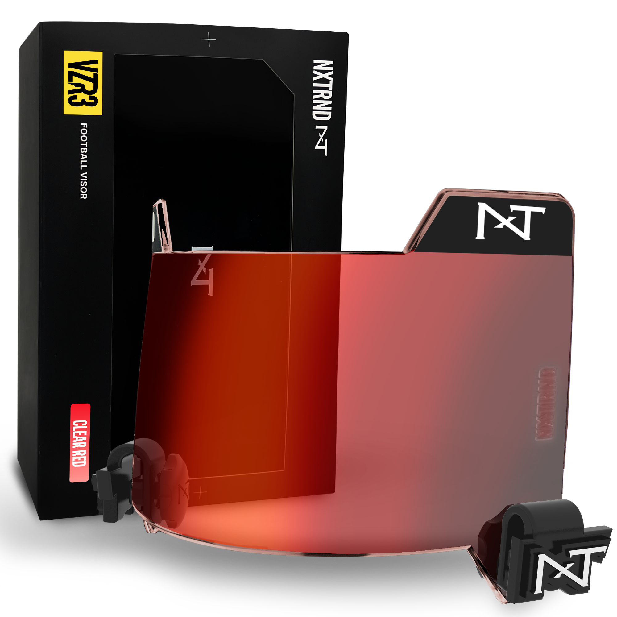NXTRND VZR3® Clear Red Football Visor