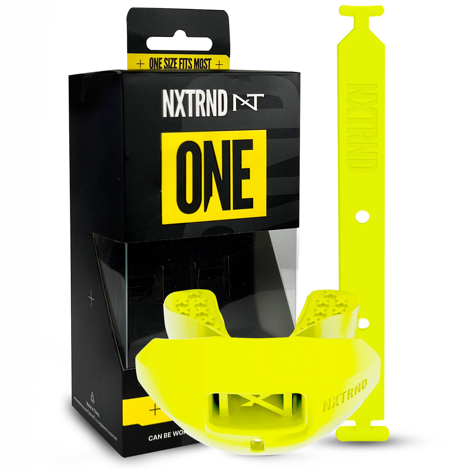 NXTRND ONE Strap Football Mouthguard Neon Yellow
