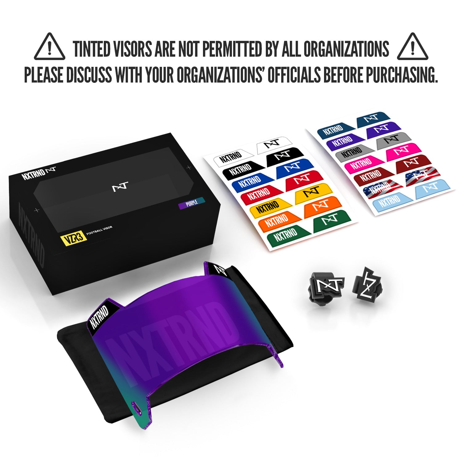 NXTRND VZR3® Football Visor Purple