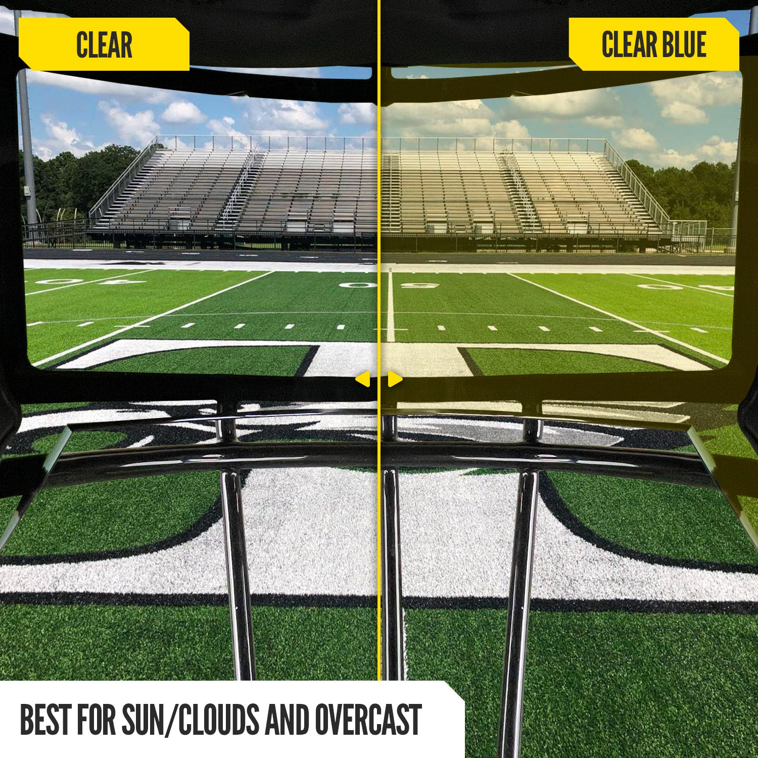 NXTRND VZR3® Football Visor Clear Blue