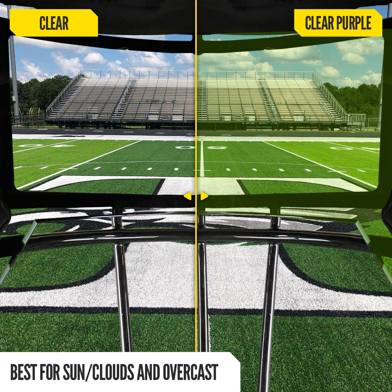 NXTRND VZR3® Football Visor Clear Purple