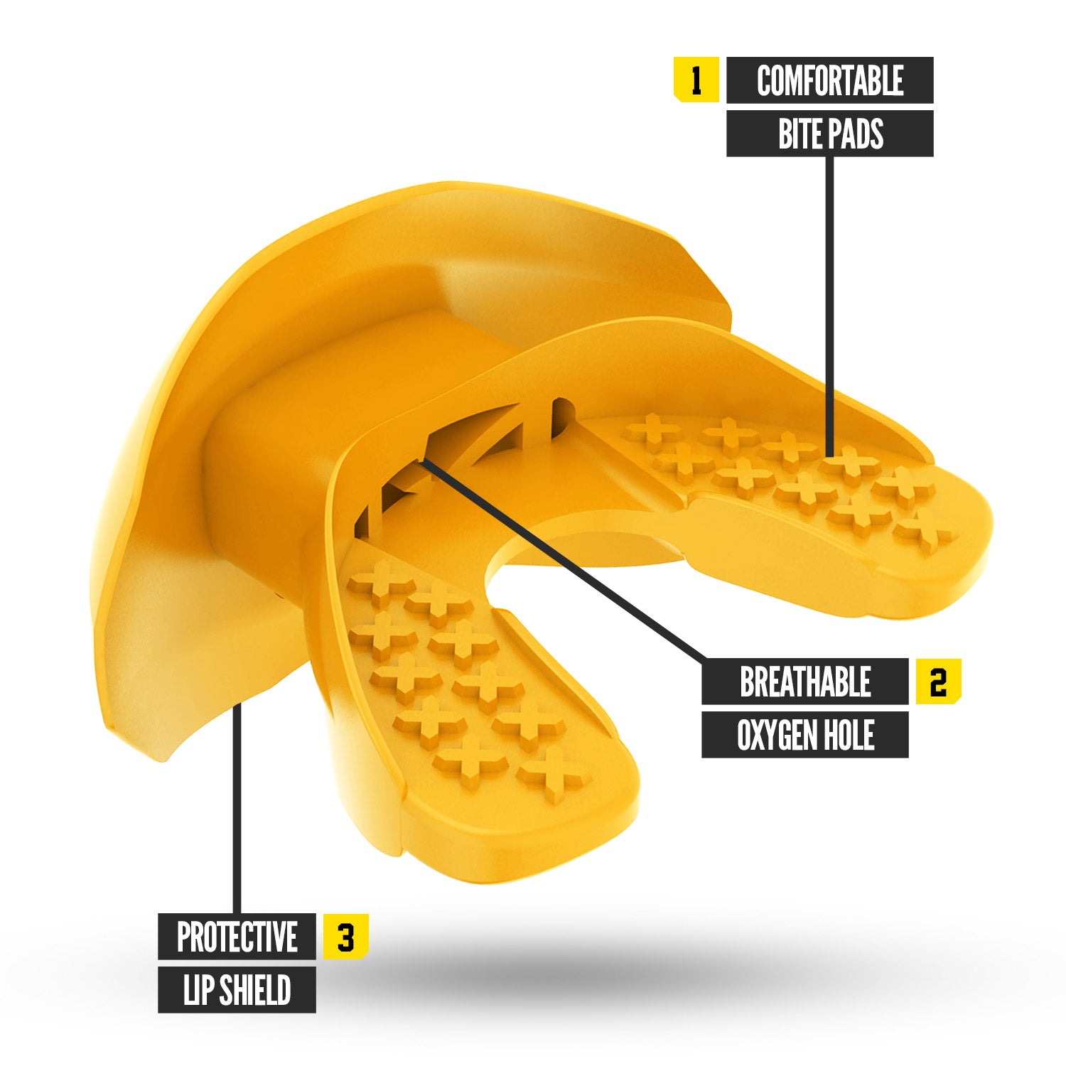 NXTRND ONE Strap Football Lip Mouthguard Yellow Specs
