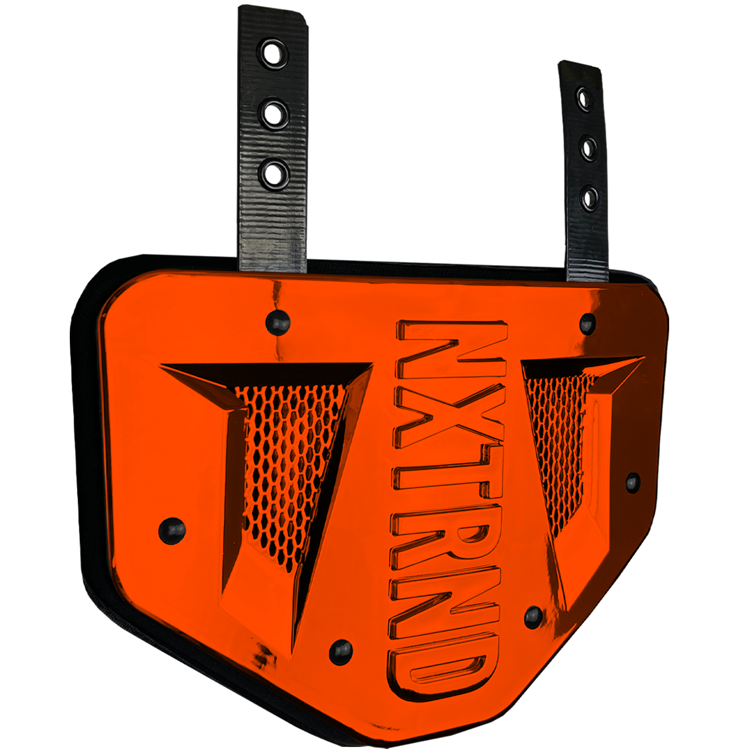 NXTRND B-PLATE® Football Back Plate Chrome Orange