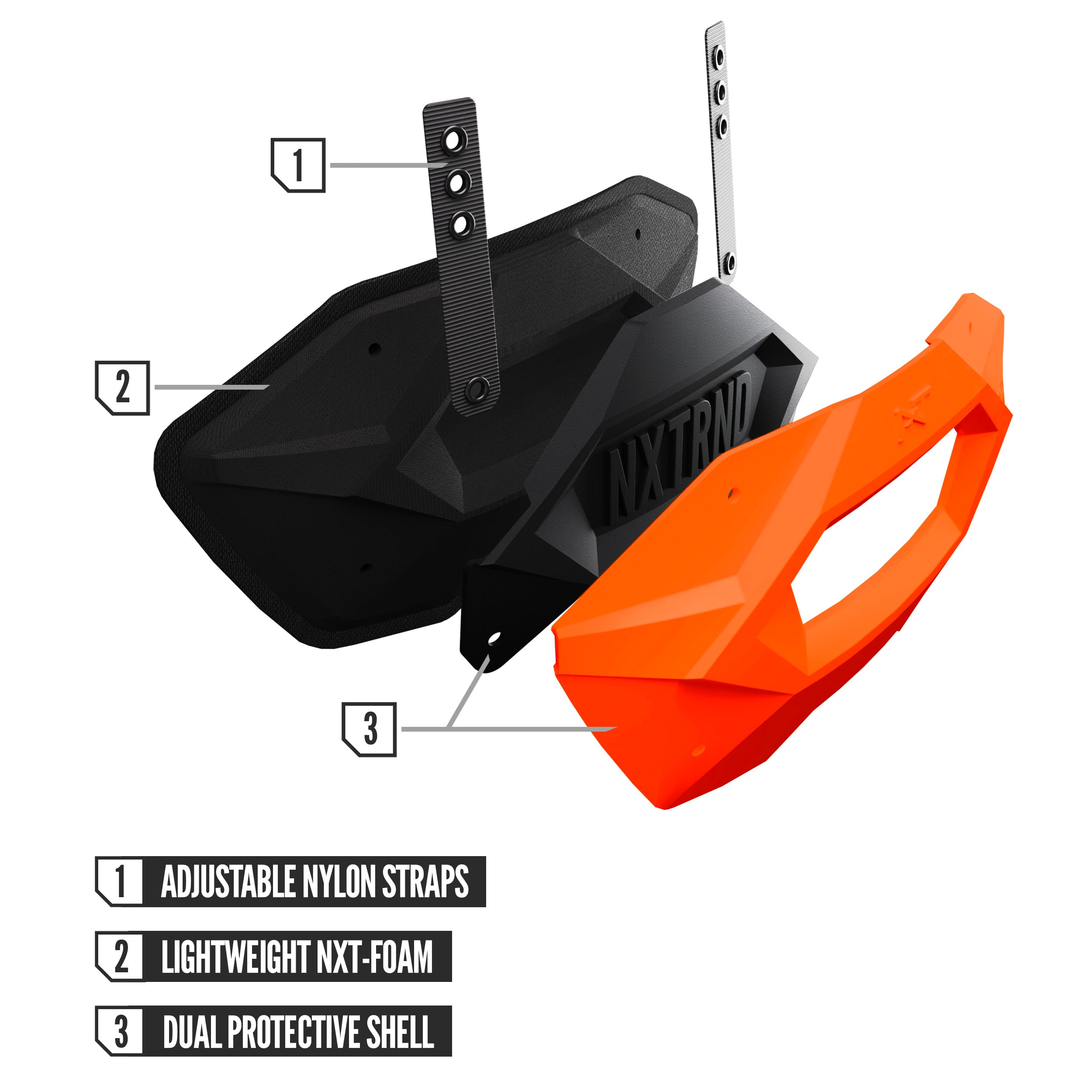 Plaque dorsale de football américain NXTRND B-PLATE® Pro, orange