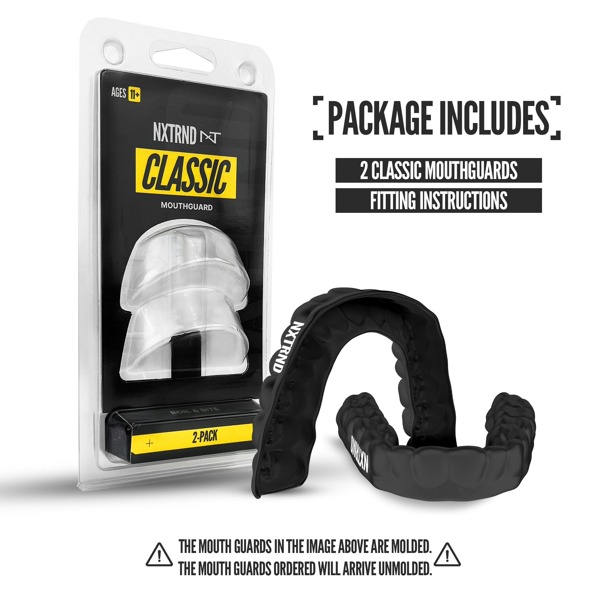 NXTRND Classic Sports Mouthguard Black 2 Pack