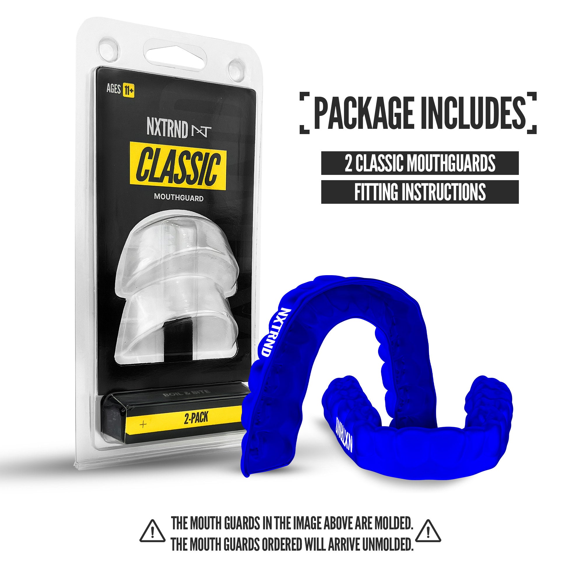NXTRND Classic Sports Mouthguard Blue 2 Pack