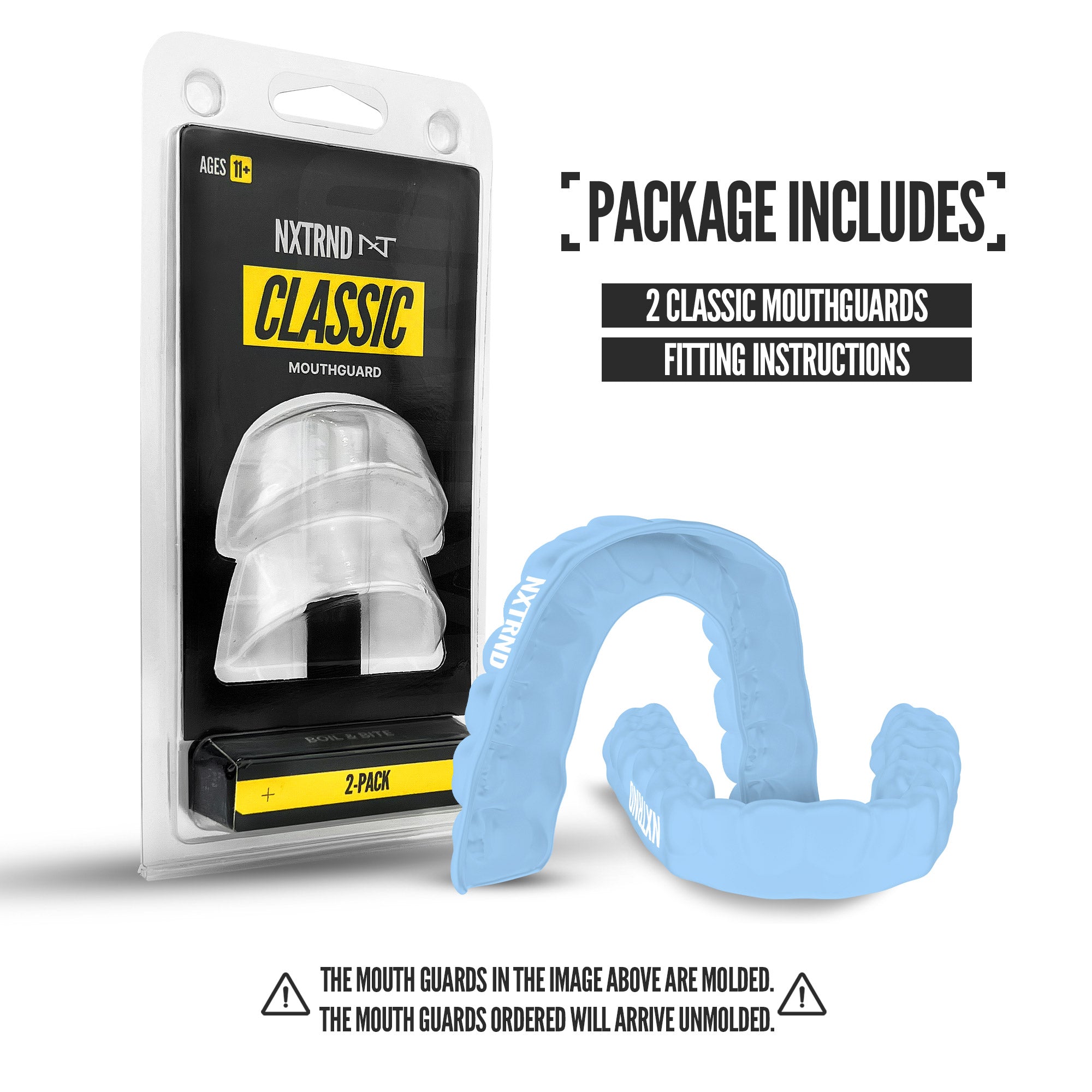 NXTRND Classic Sports Mouthguard Columbia Blue 2 Pack