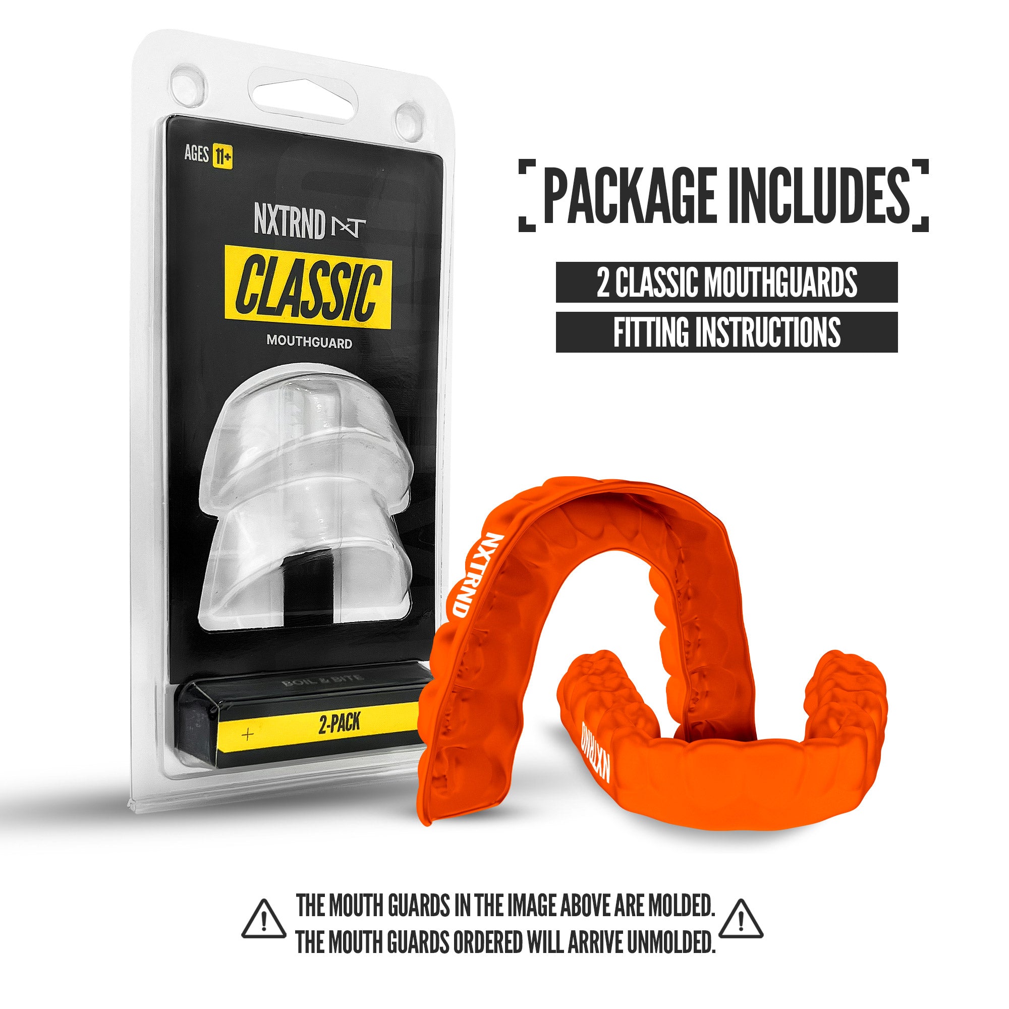 NXTRND Classic Sports Mouthguard Orange 2 Pack