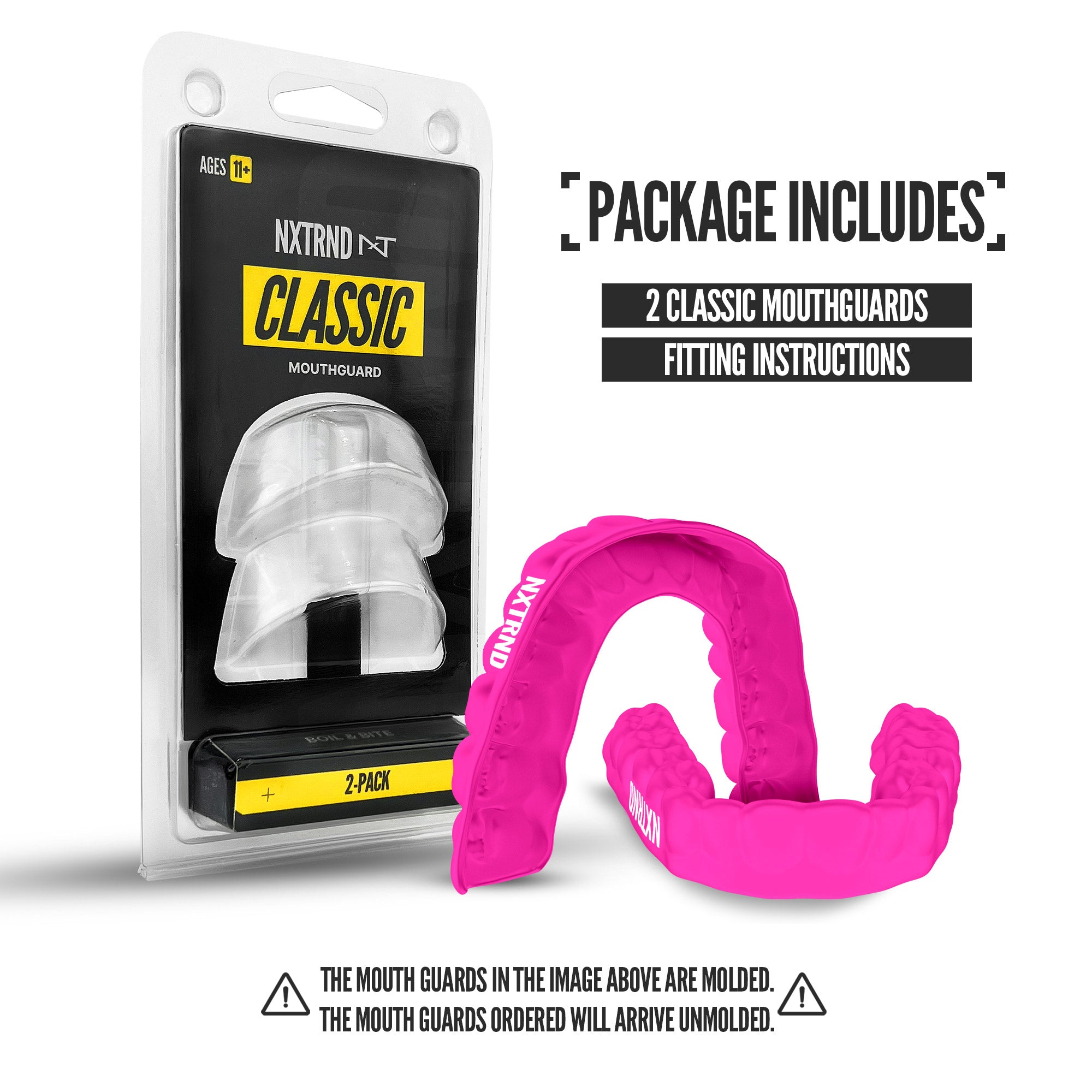 NXTRND Classic Sports Mouthguard Pink 2 Pack