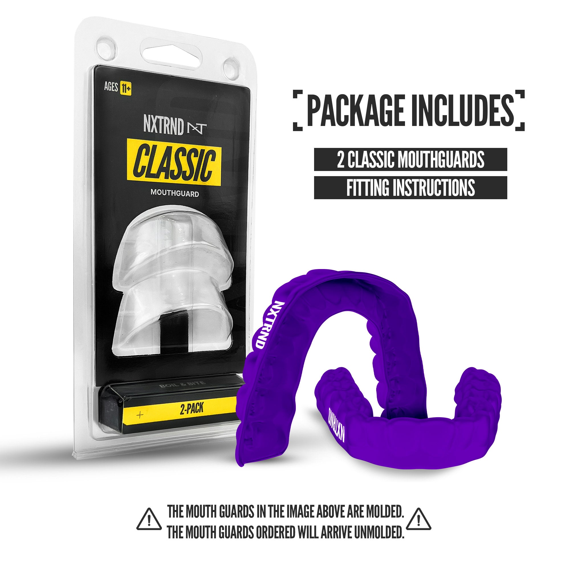 NXTRND Classic Sports Mouthguard Purple 2 Pack