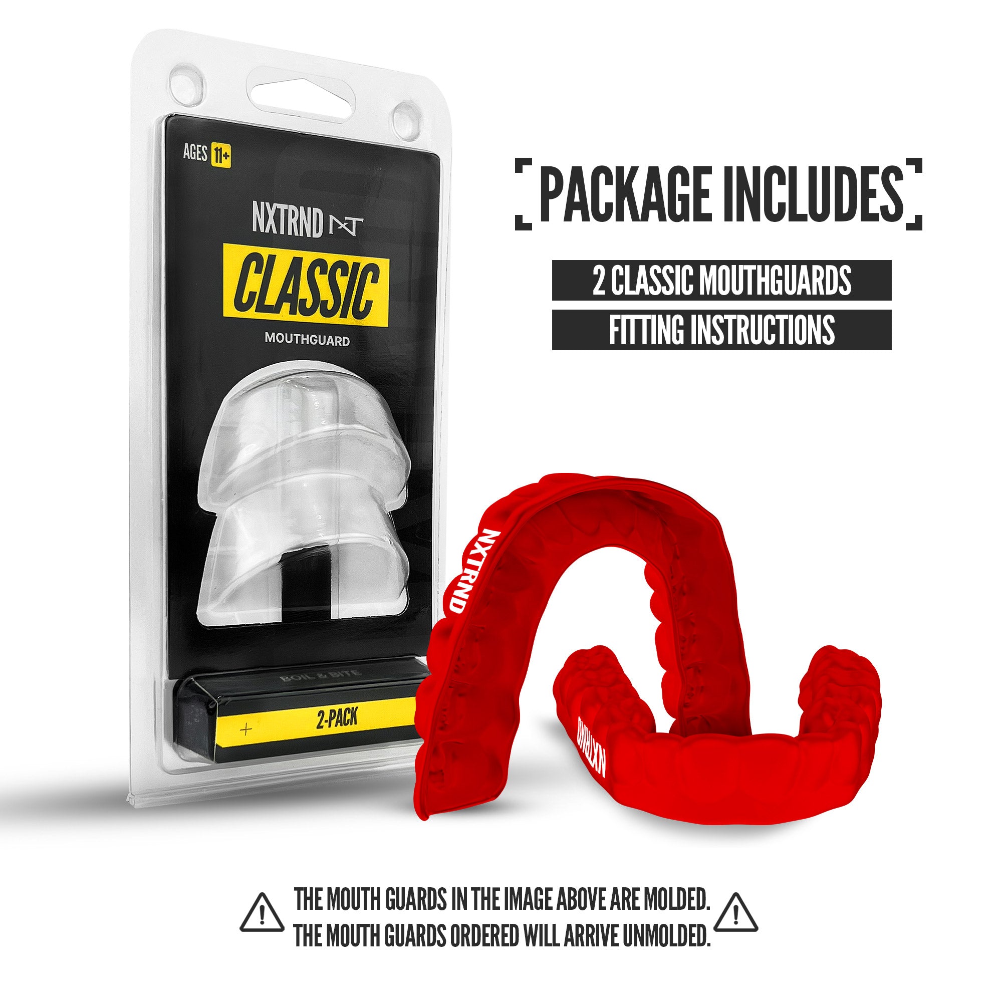 NXTRND Classic Sports Mouthguard Red 2 Pack