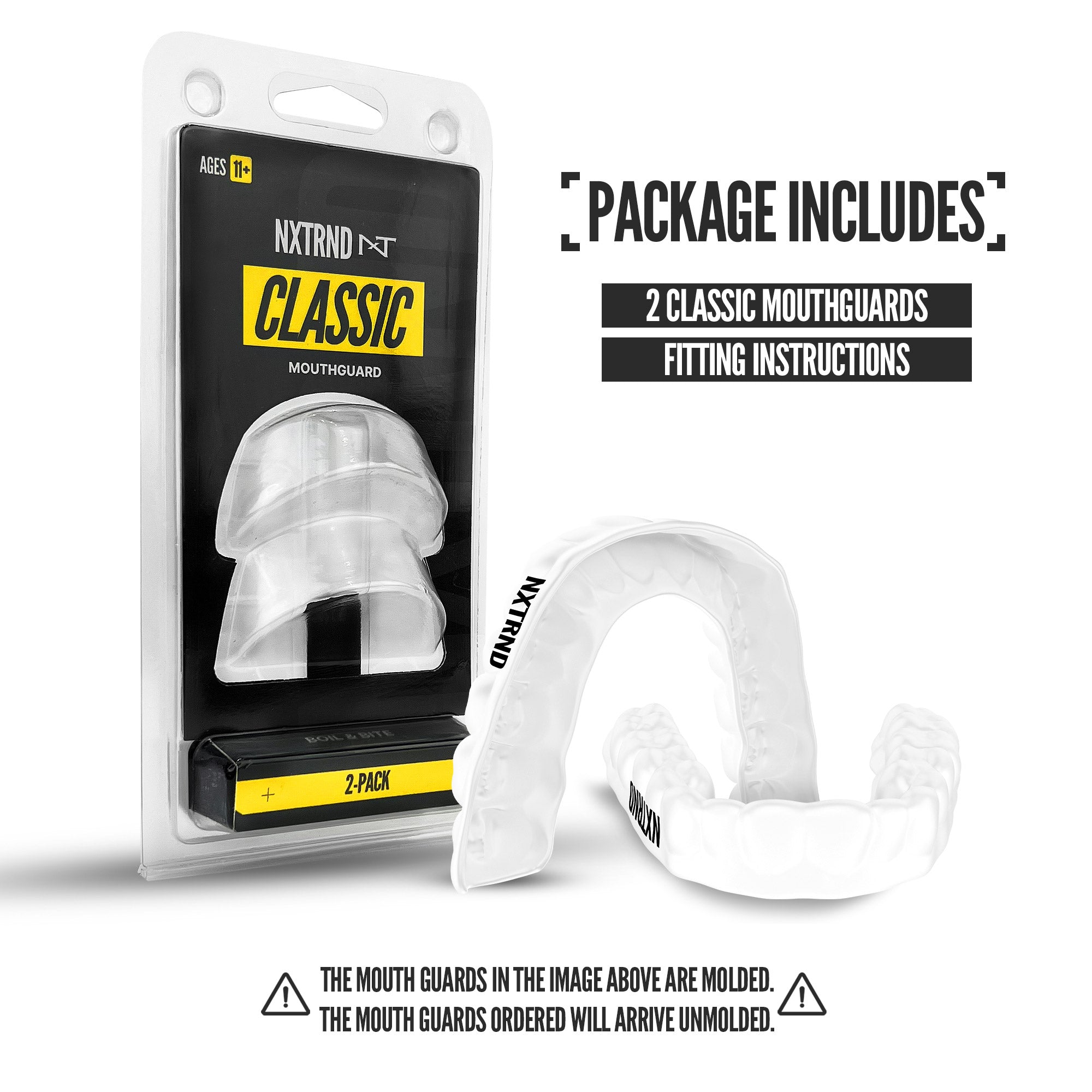 NXTRND Classic Sports Mouthguard White 2 Pack