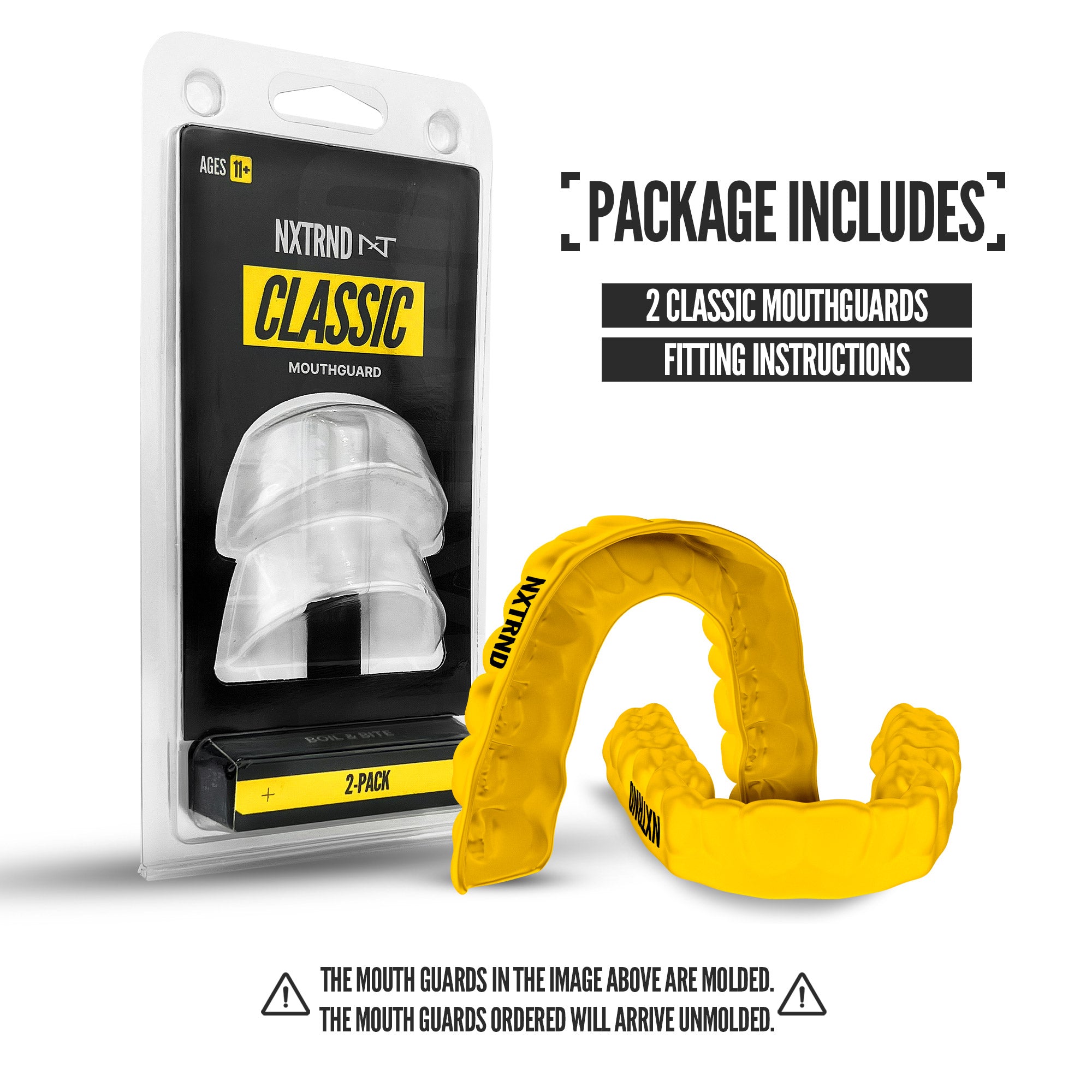 NXTRND Classic Sports Mouthguard Yellow 2 Pack