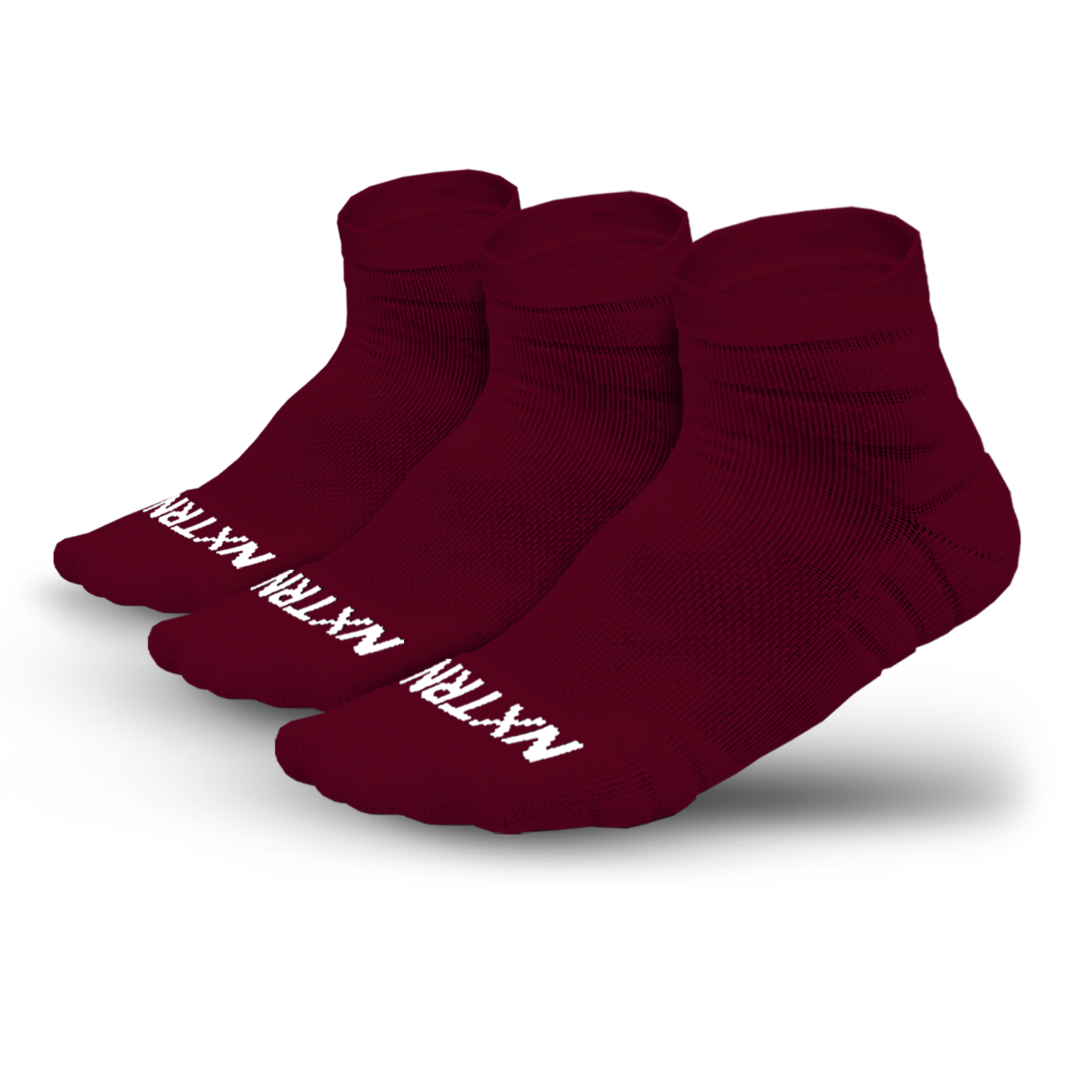 NXTRND Quarter Socks Maroon (3-Pairs)