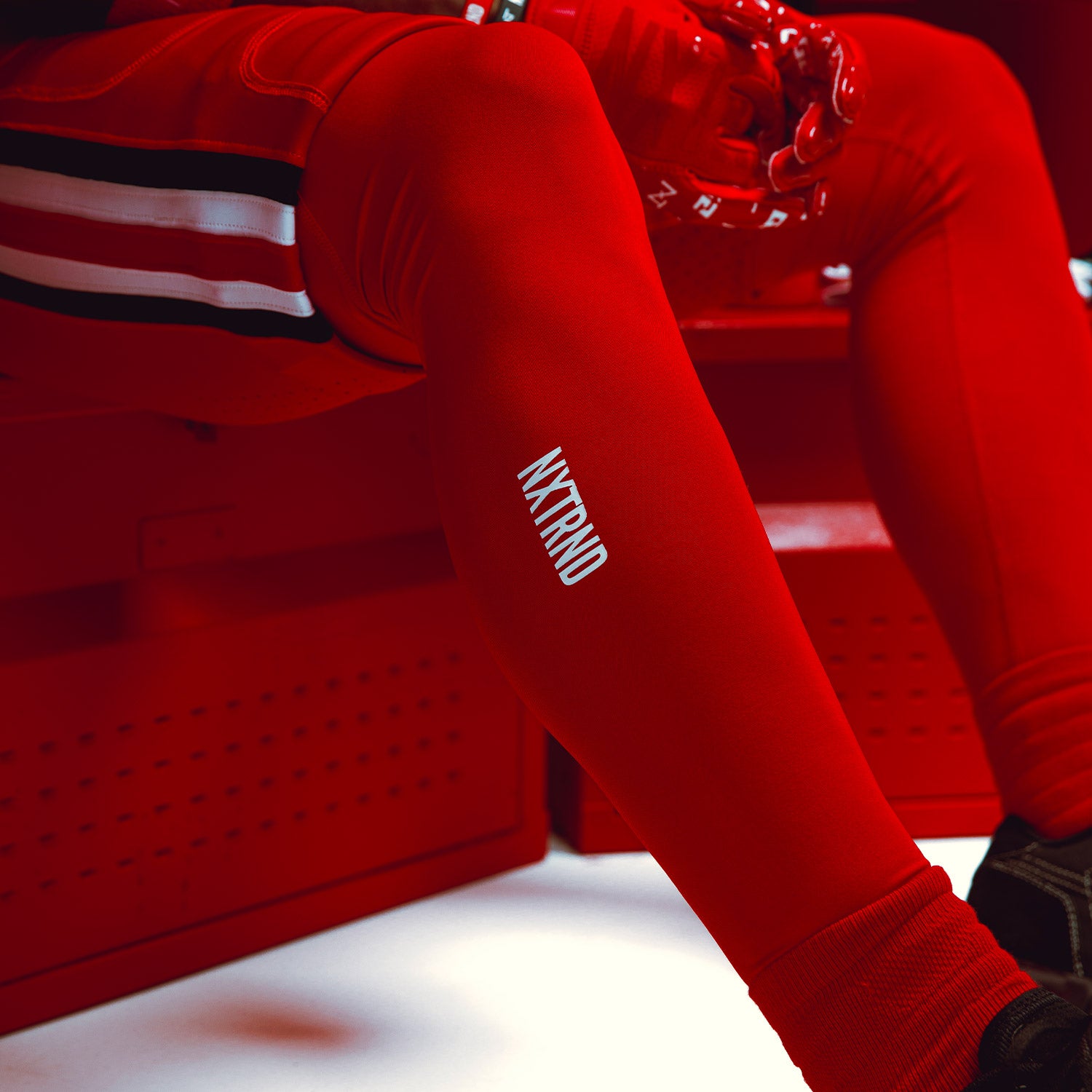 Core Tights Compression Pants Red Close Up Shot