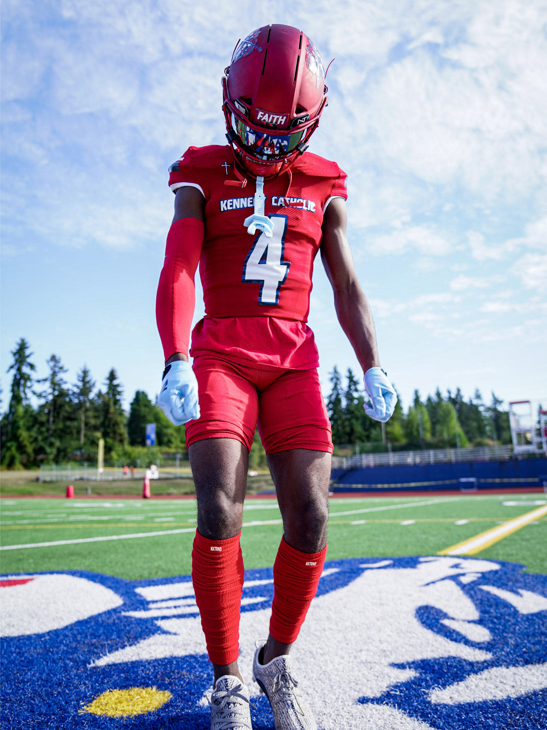 NXTRND Scrunch Football Leg Sleeves Red