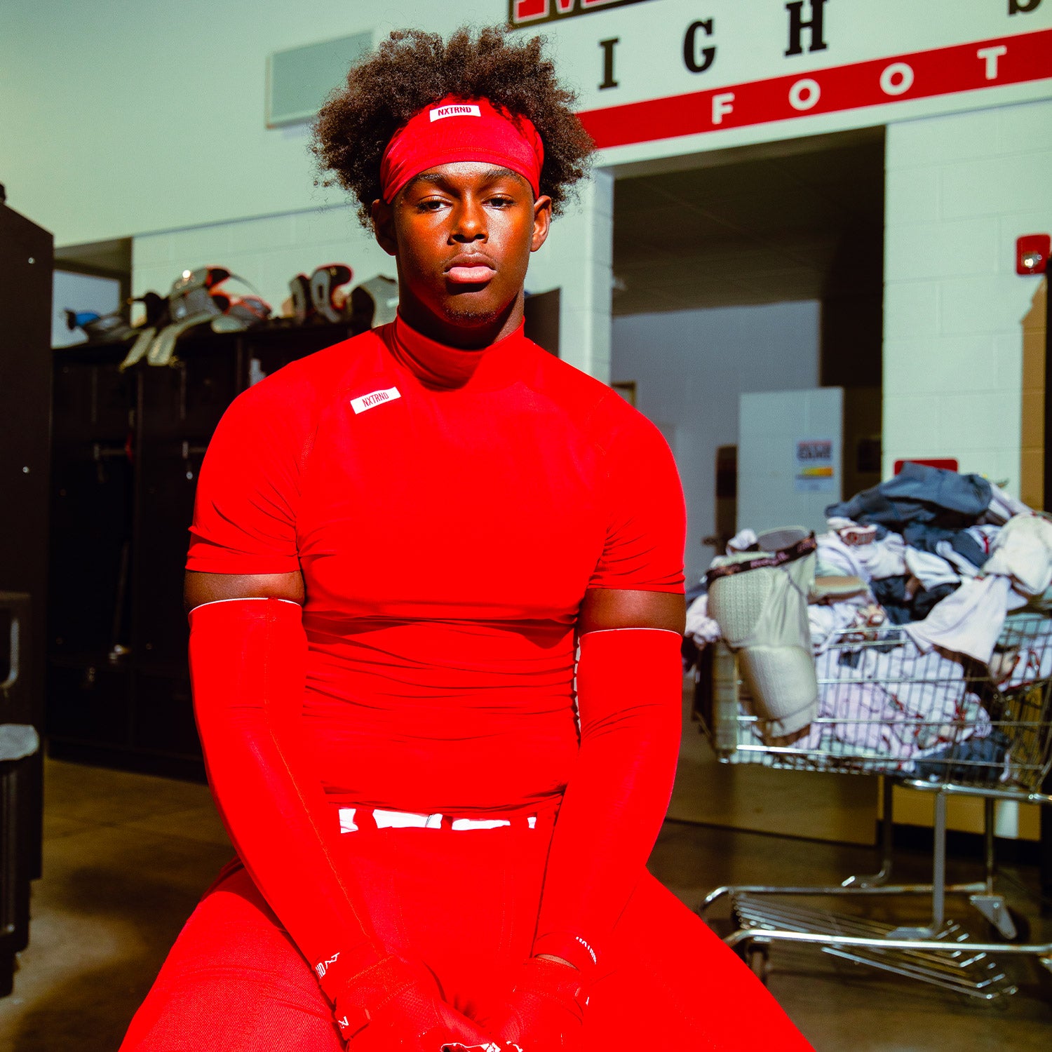 Nxtrnd Core Turtleneck Compression Short Sleeve Red
