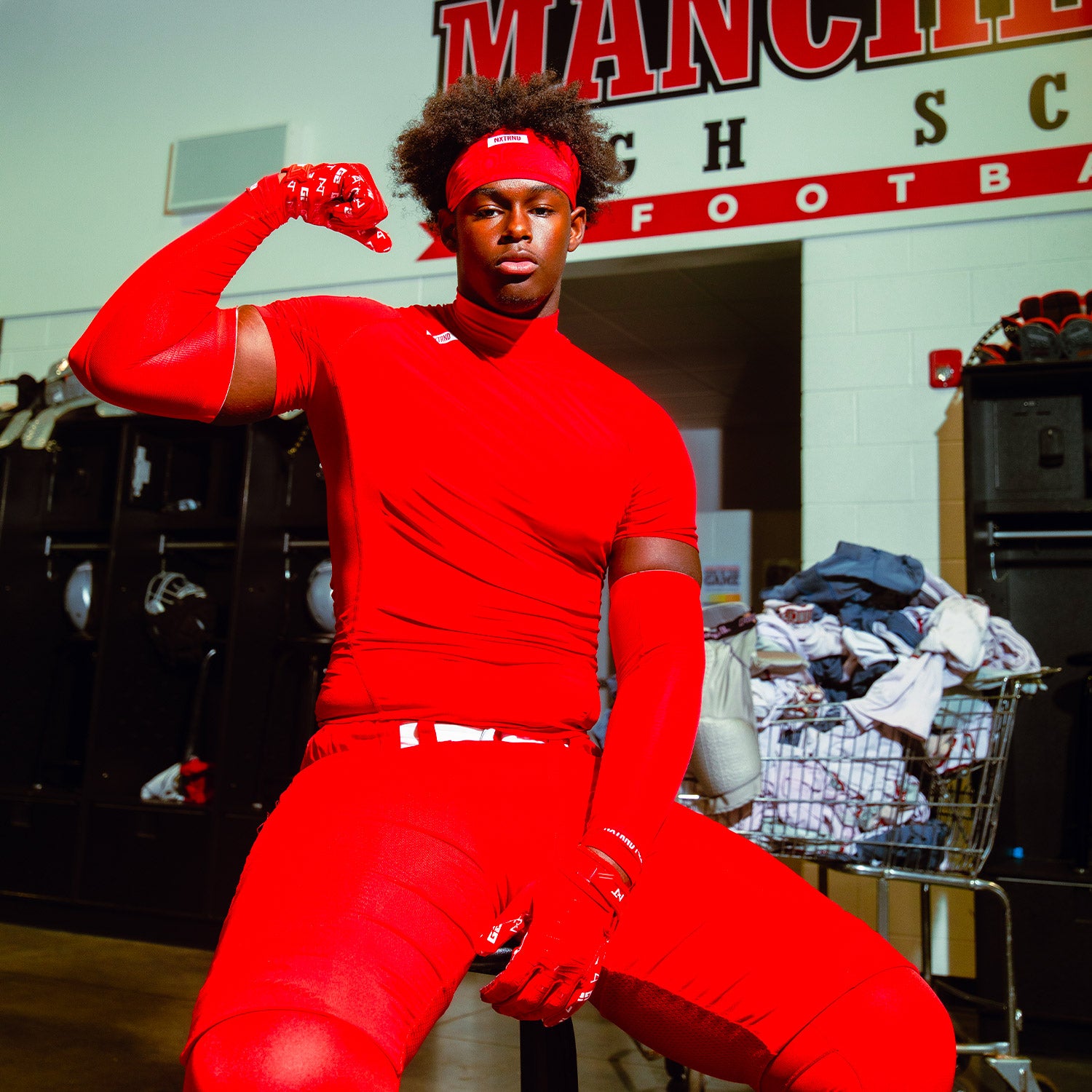 Nxtrnd Core Turtleneck Compression Short Sleeve Red