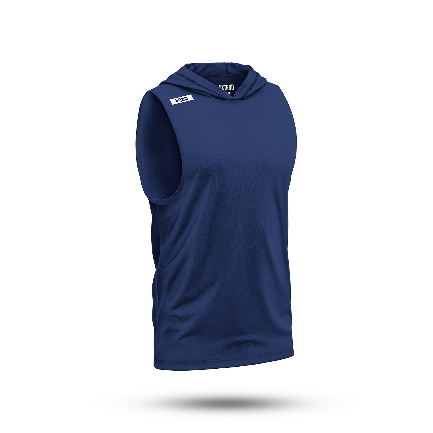 Nxtrnd Team Lightweight Sleeveless Hoodie Navy Blue Side View