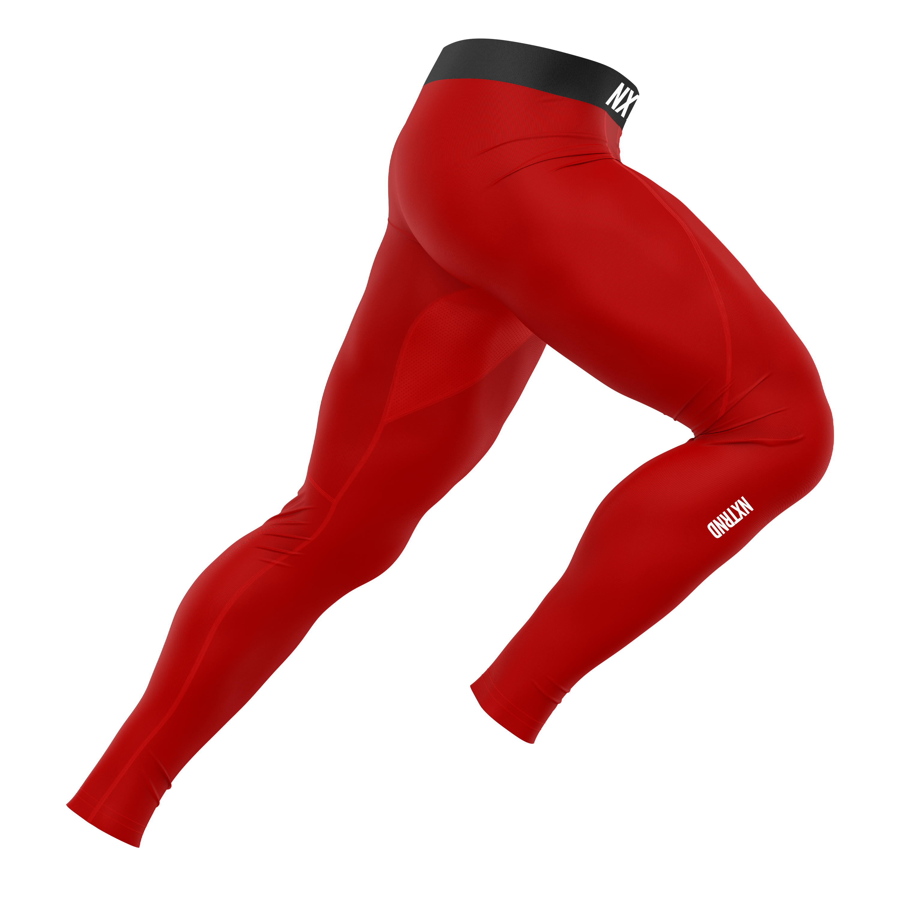 Core Tights Compression Pants Red Running Side View