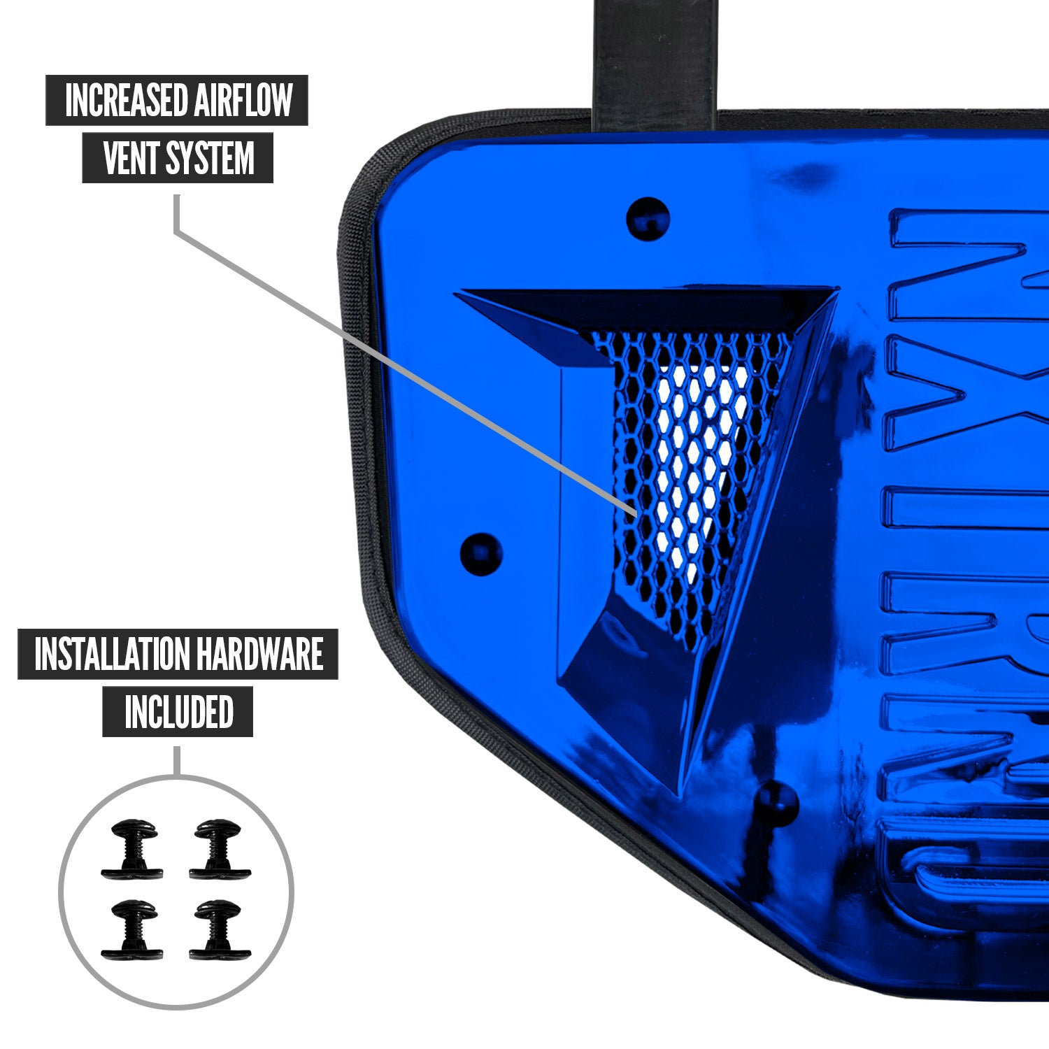 NXTRND B-PLATE® Football Back Plate Chrome Blue