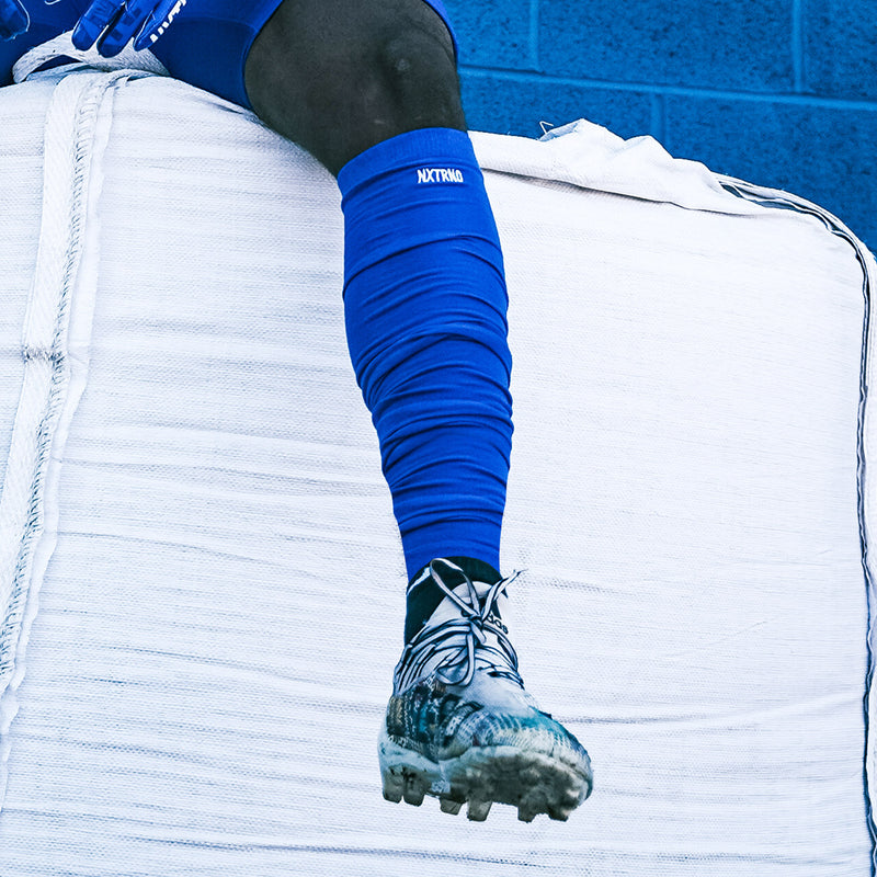 Load image into Gallery viewer, NXTRND XTD® Scrunch Football Socks Blue
