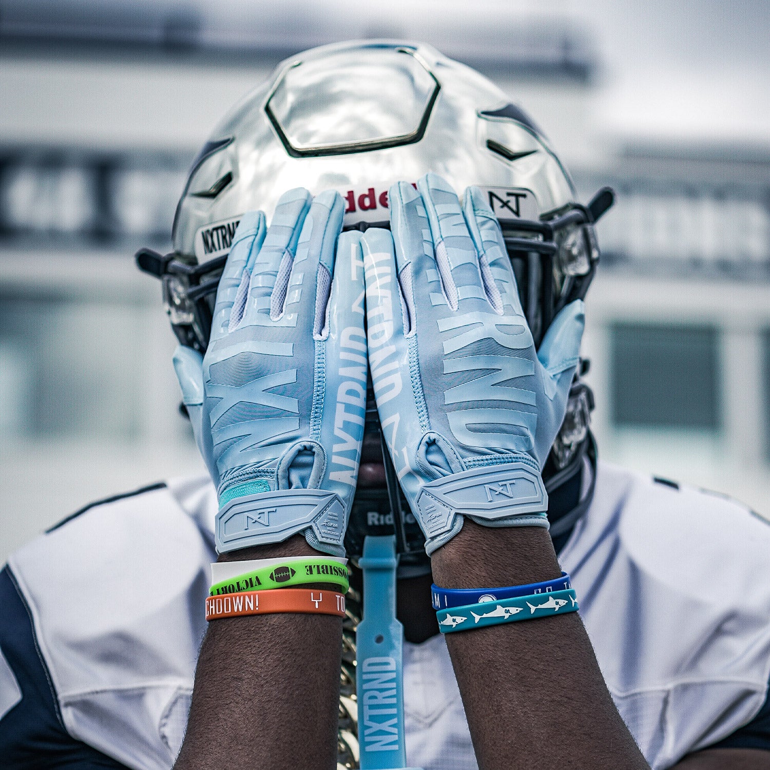NXTRND G1® Youth Football Gloves Columbia Blue